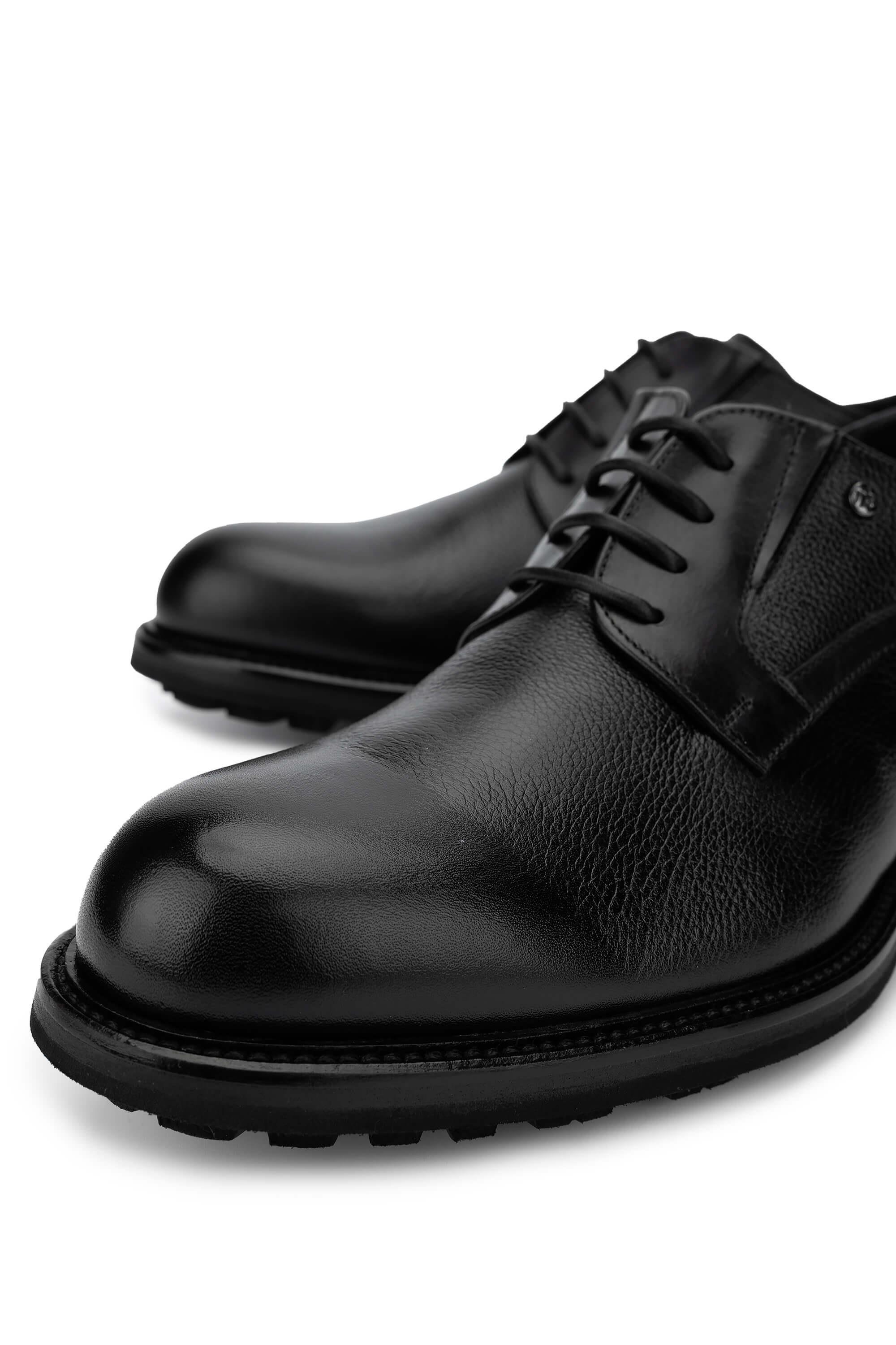 Mario Bruni Erkek Hakiki Deri Siyah Klasik Ayakkabı