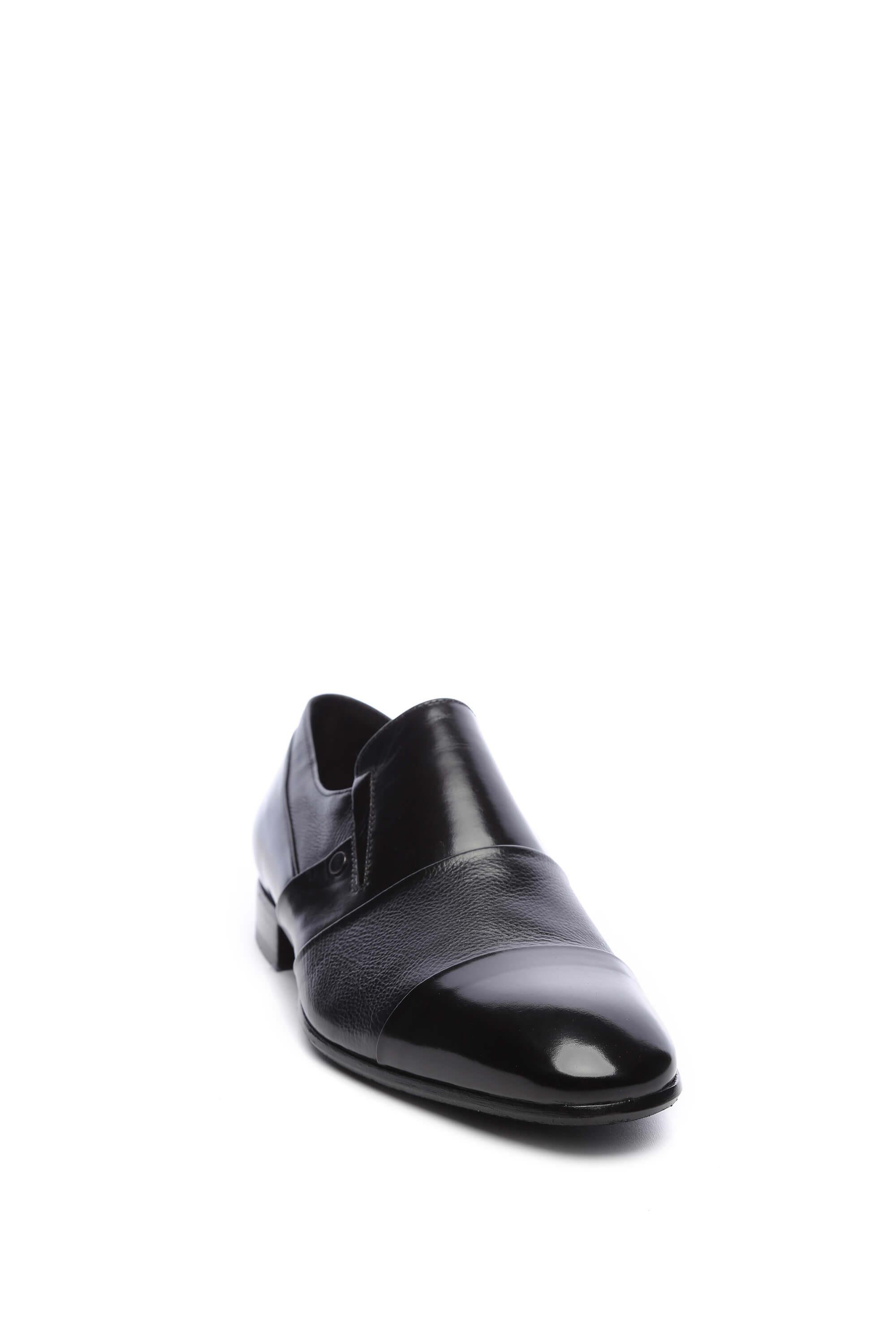 Mario Bruni Erkek Hakiki Deri Siyah Makosen Ayakkabı