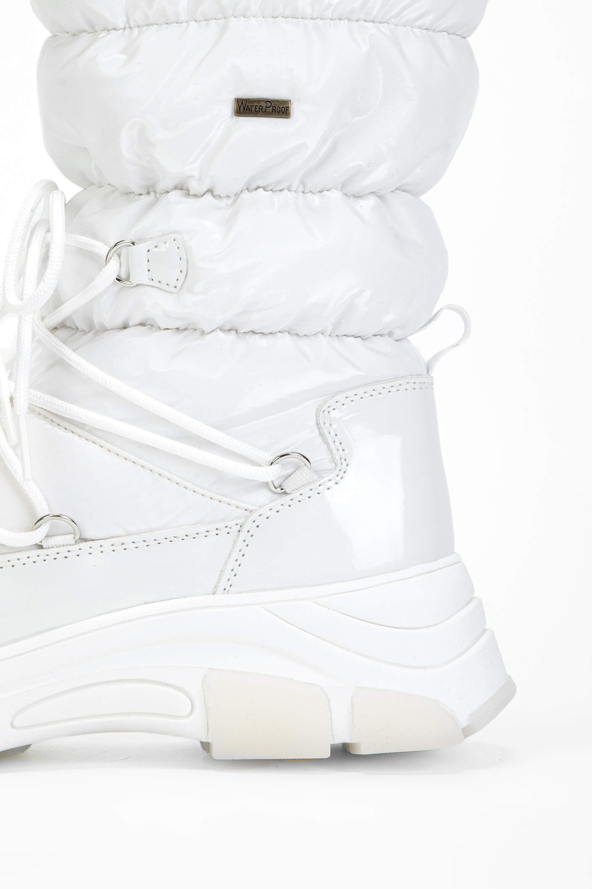 OTHREE Kadın Deri & Tekstil Beyaz Kar Botu