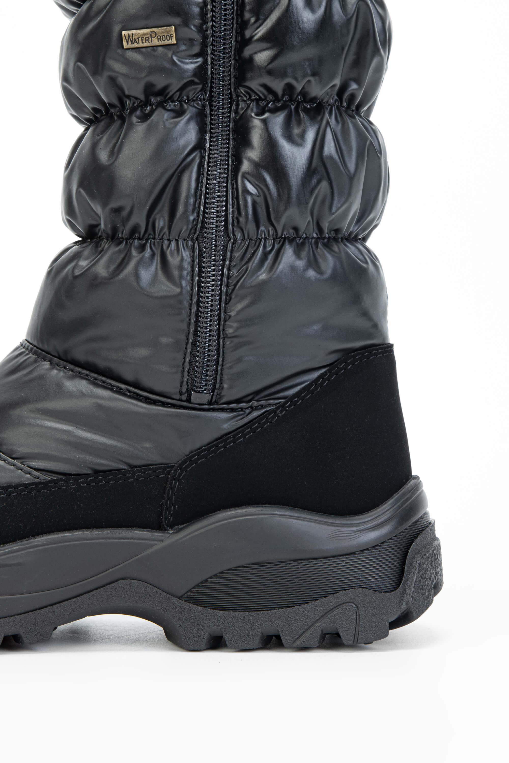 OTHREE Kadın Deri & Tekstil Siyah Kar Botu