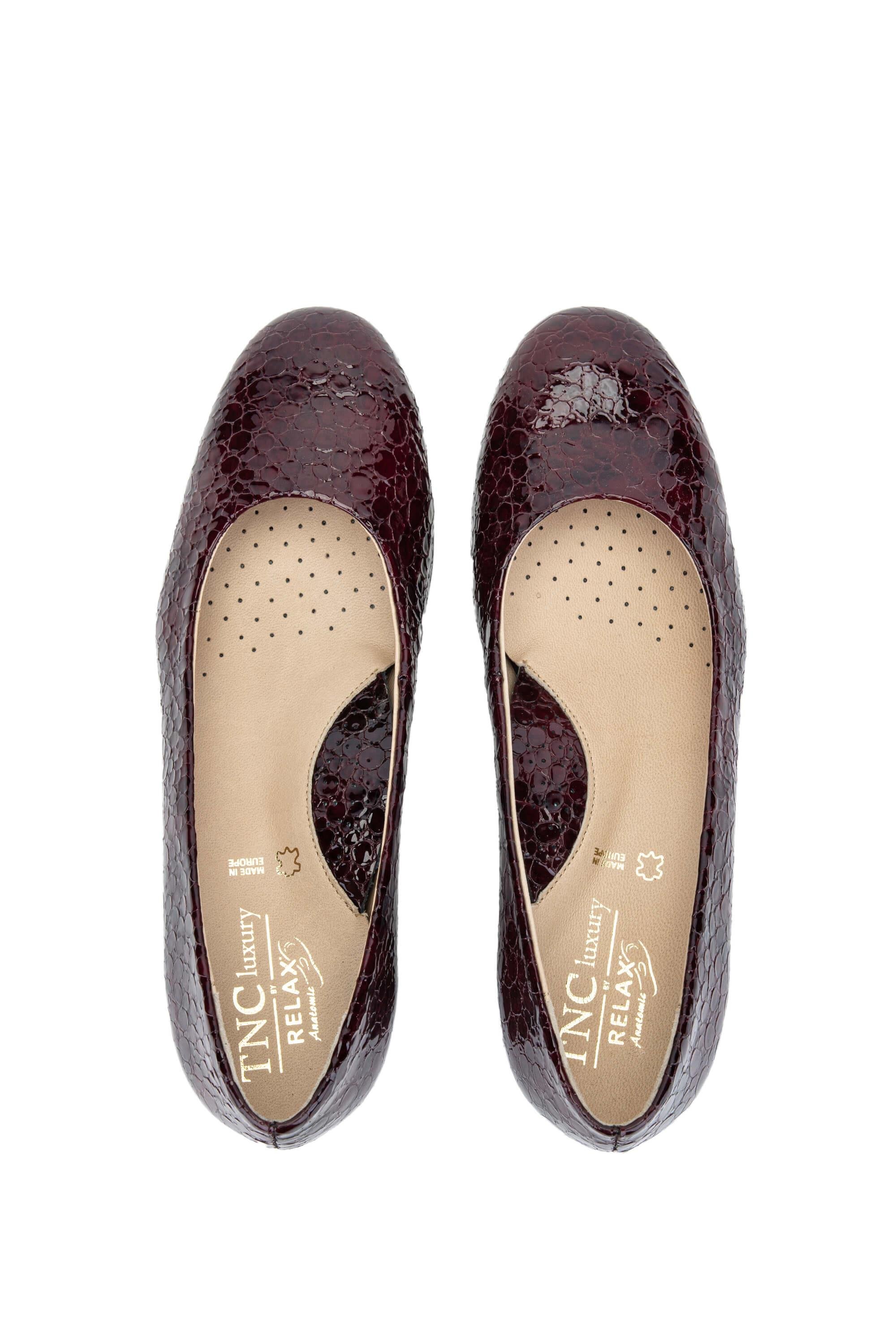 Relax Anatomic Kadın Hakiki Deri Bordo Rugan Comfort Ayakkabı