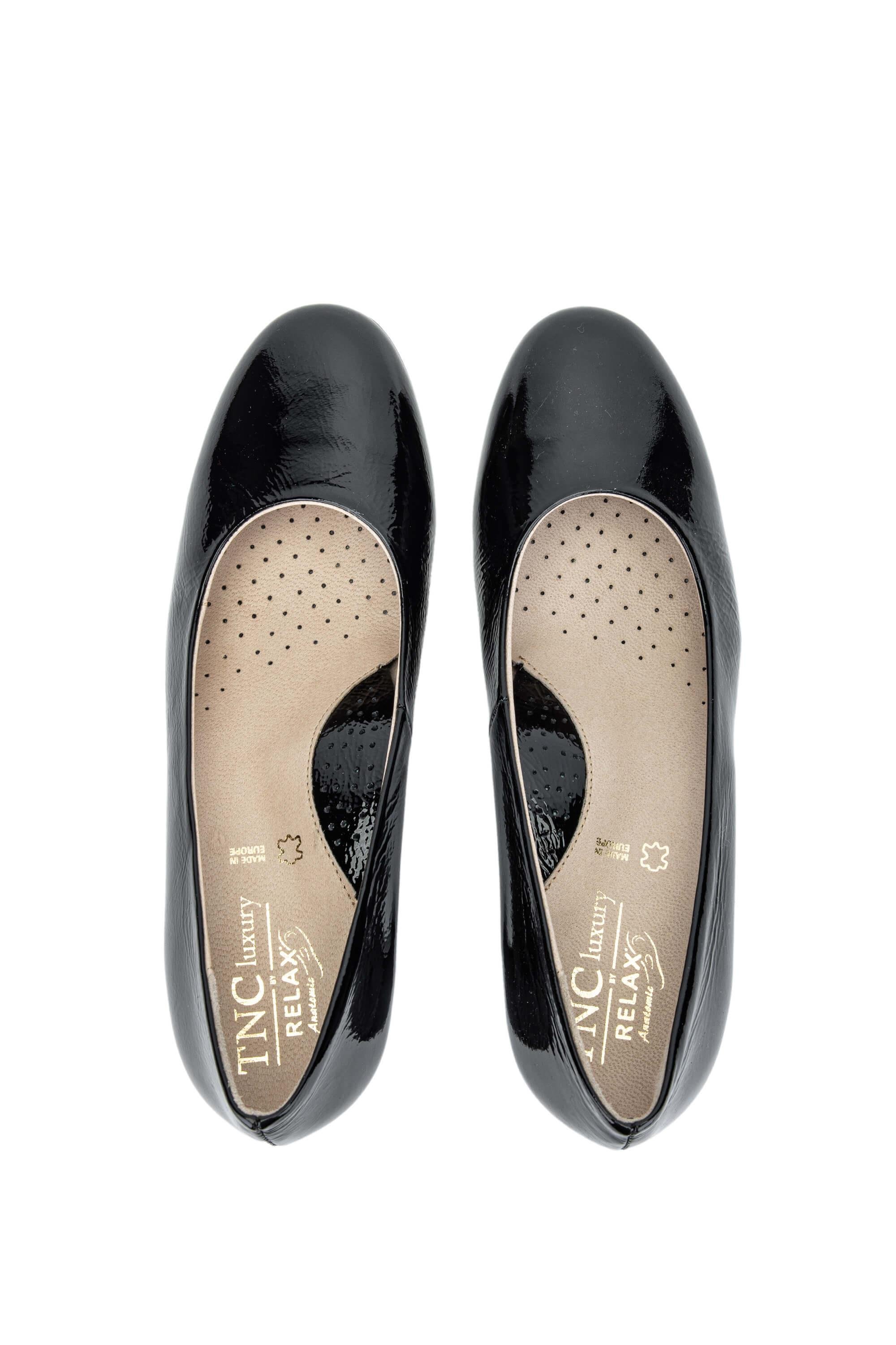 Relax Anatomic Kadın Hakiki Deri Siyah Rugan Comfort Ayakkabı