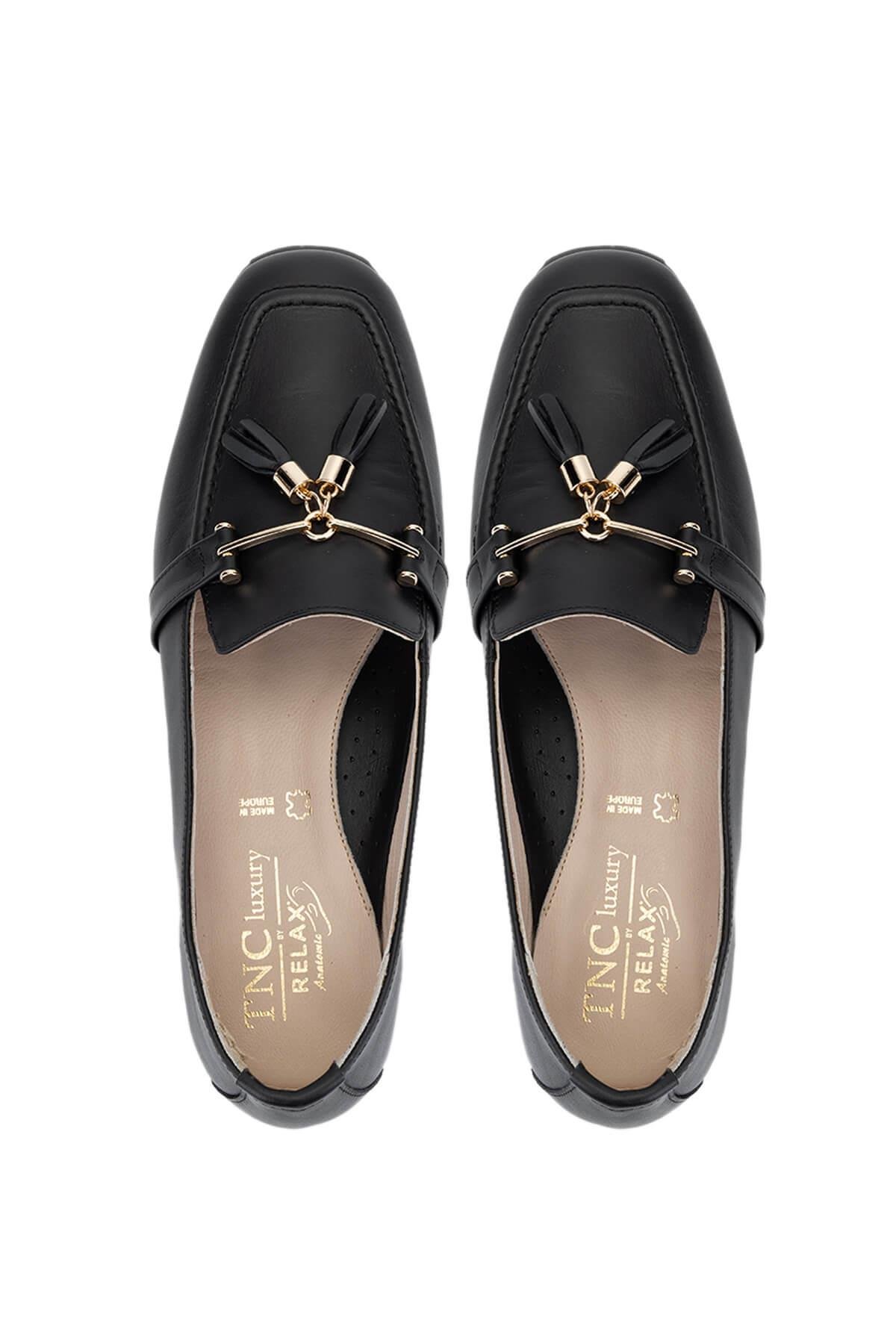 Relax Anatomic Kadın Hakiki Deri Siyah Comfort Ayakkabı