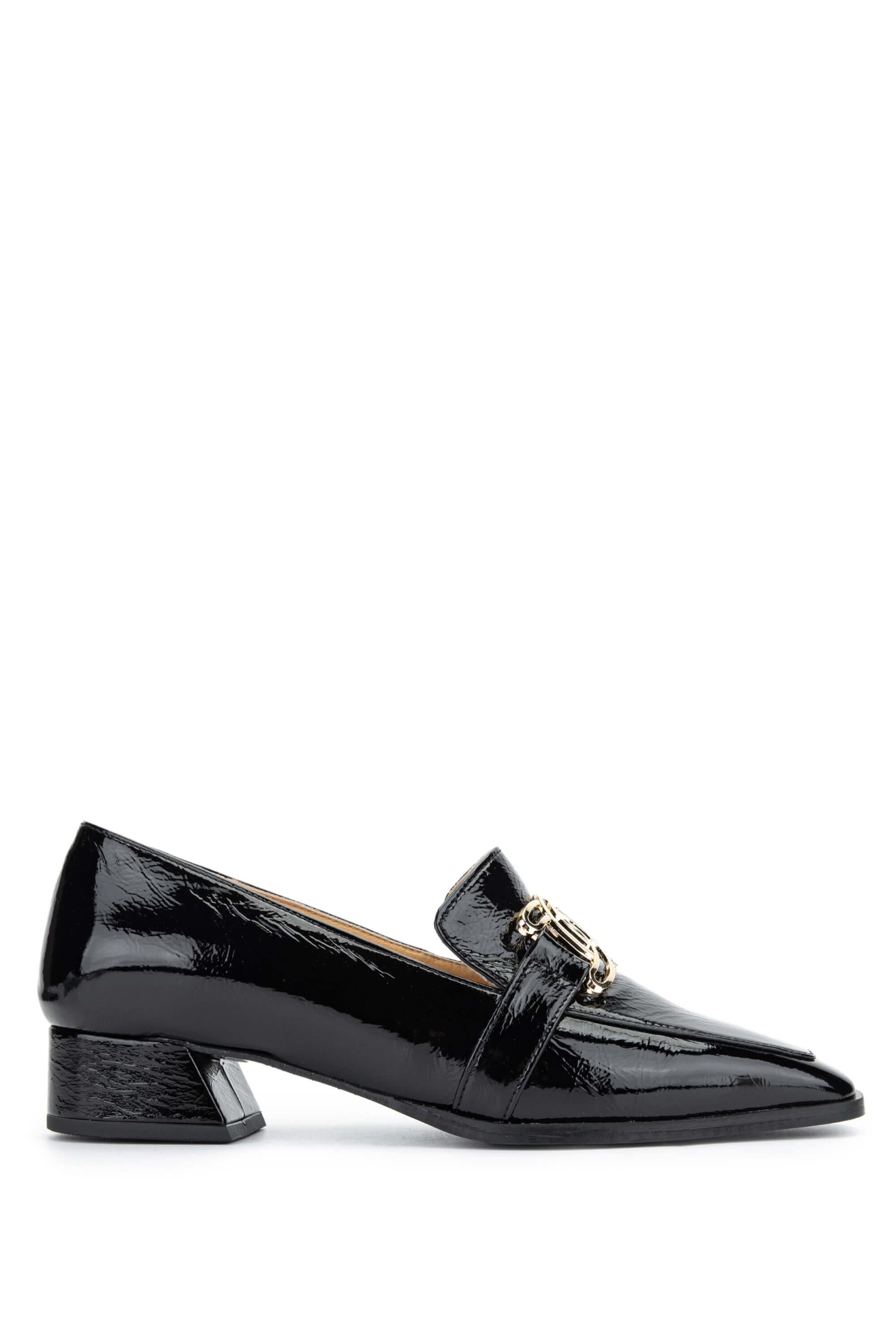 Relax Anatomic Kadın Hakiki Deri Siyah Rugan Comfort Ayakkabı