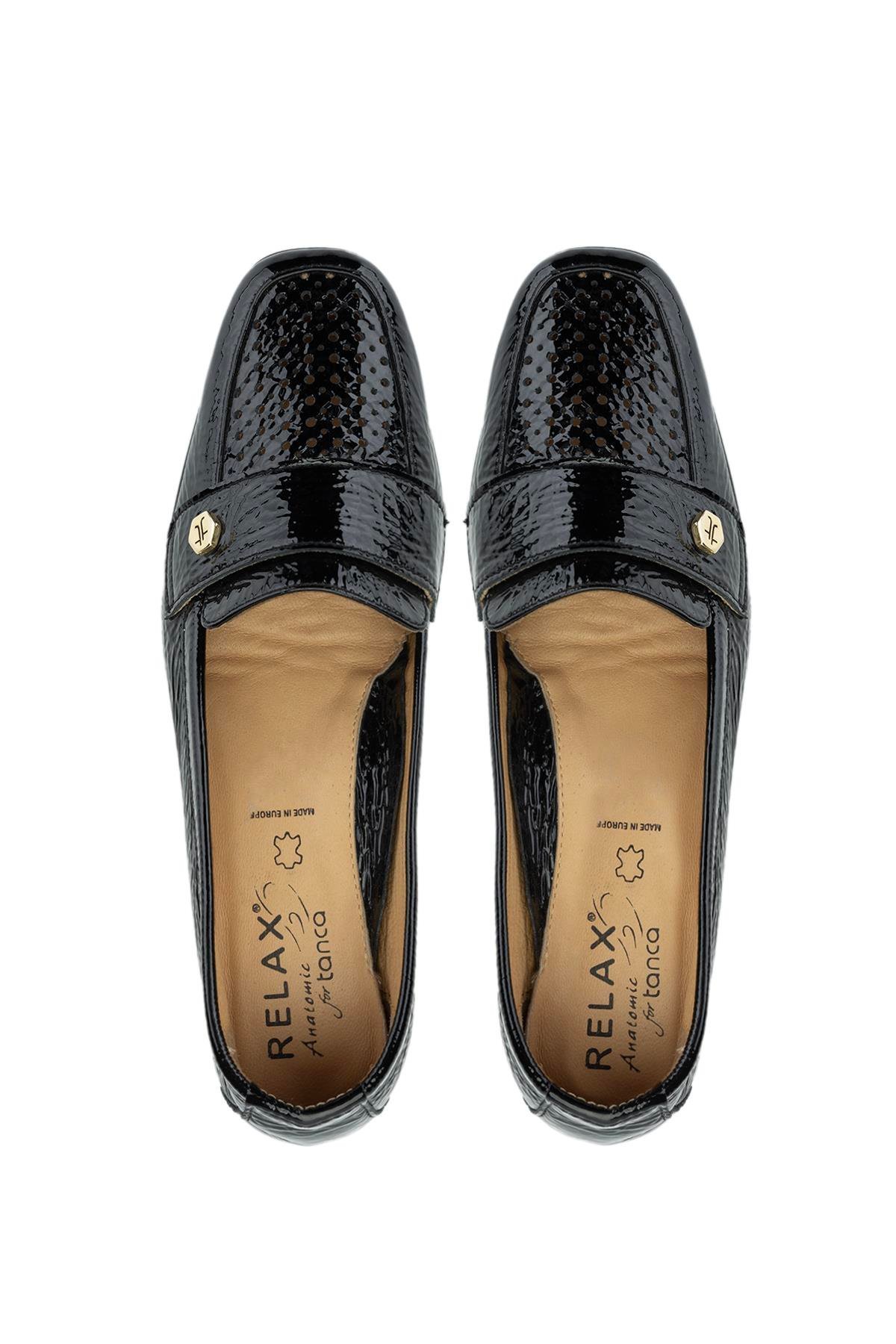 Relax Anatomic Kadın Hakiki Deri Siyah Mokasen & Loafer Ayakkabı