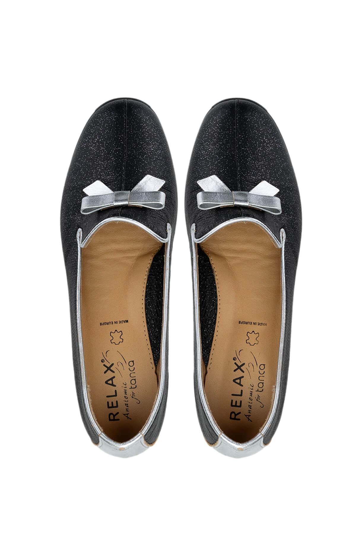 Relax Anatomic Kadın Vegan Siyah Mokasen & Loafer Ayakkabı