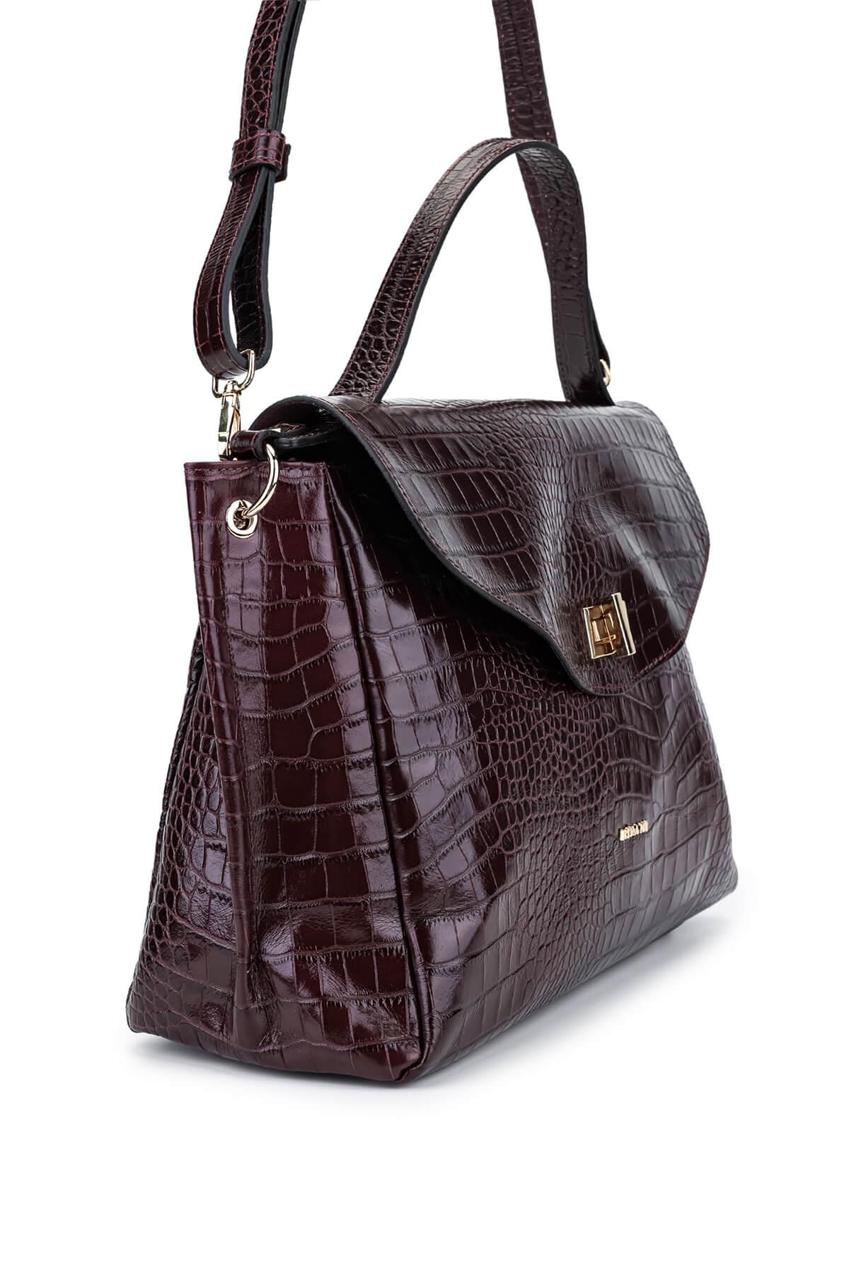 Ripani Kadın Hakiki Deri Bordo Omuz Çanta