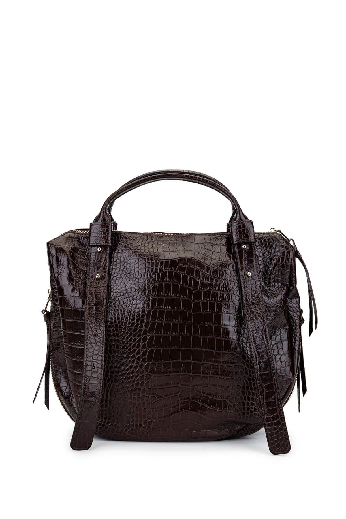 Ripani Kadın Hakiki Deri Kahverengi Omuz Çanta