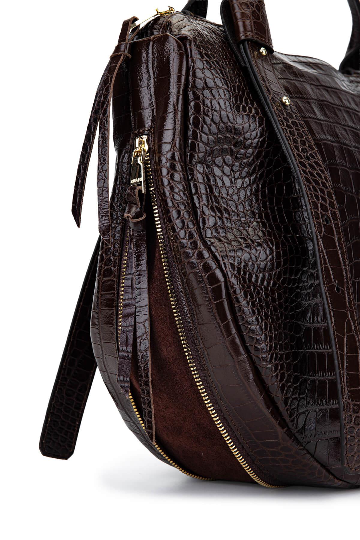 Ripani Kadın Hakiki Deri Kahverengi Omuz Çanta