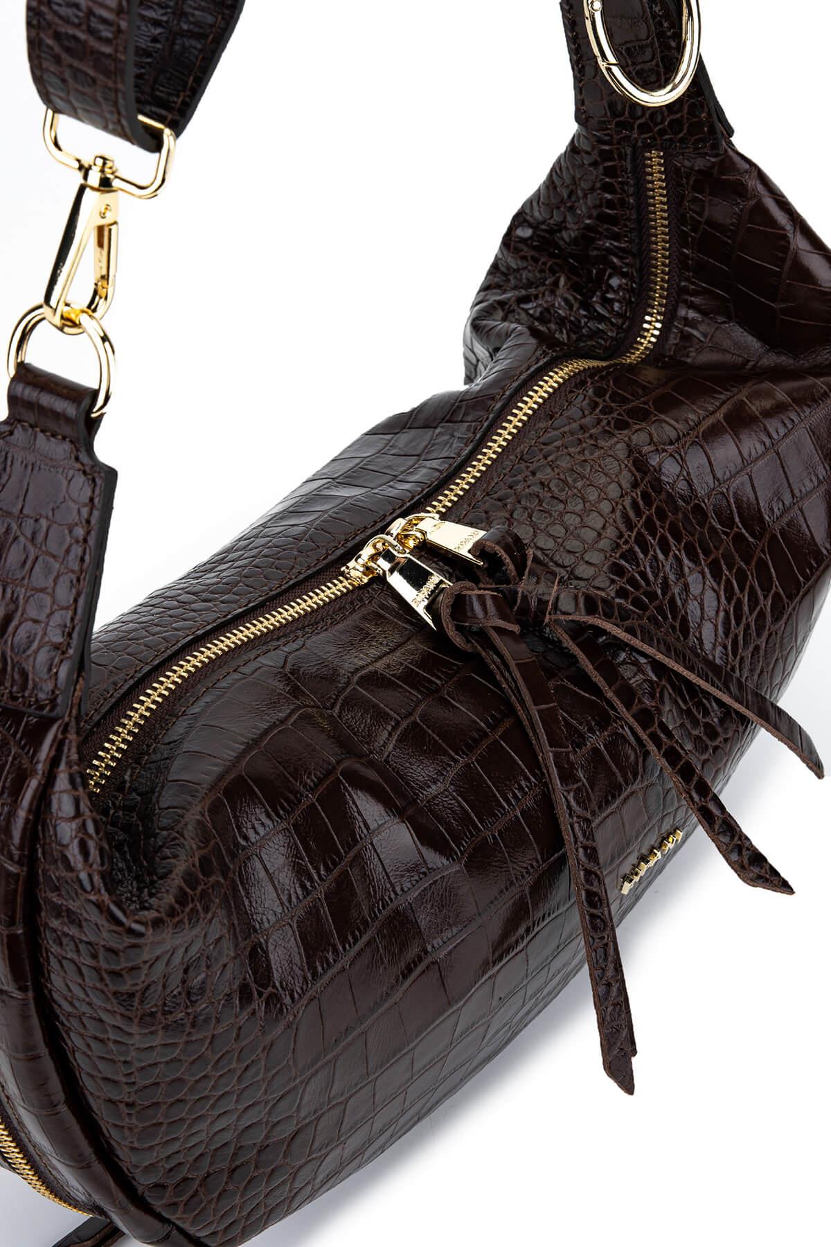 Ripani Kadın Hakiki Deri Kahverengi Omuz Çanta