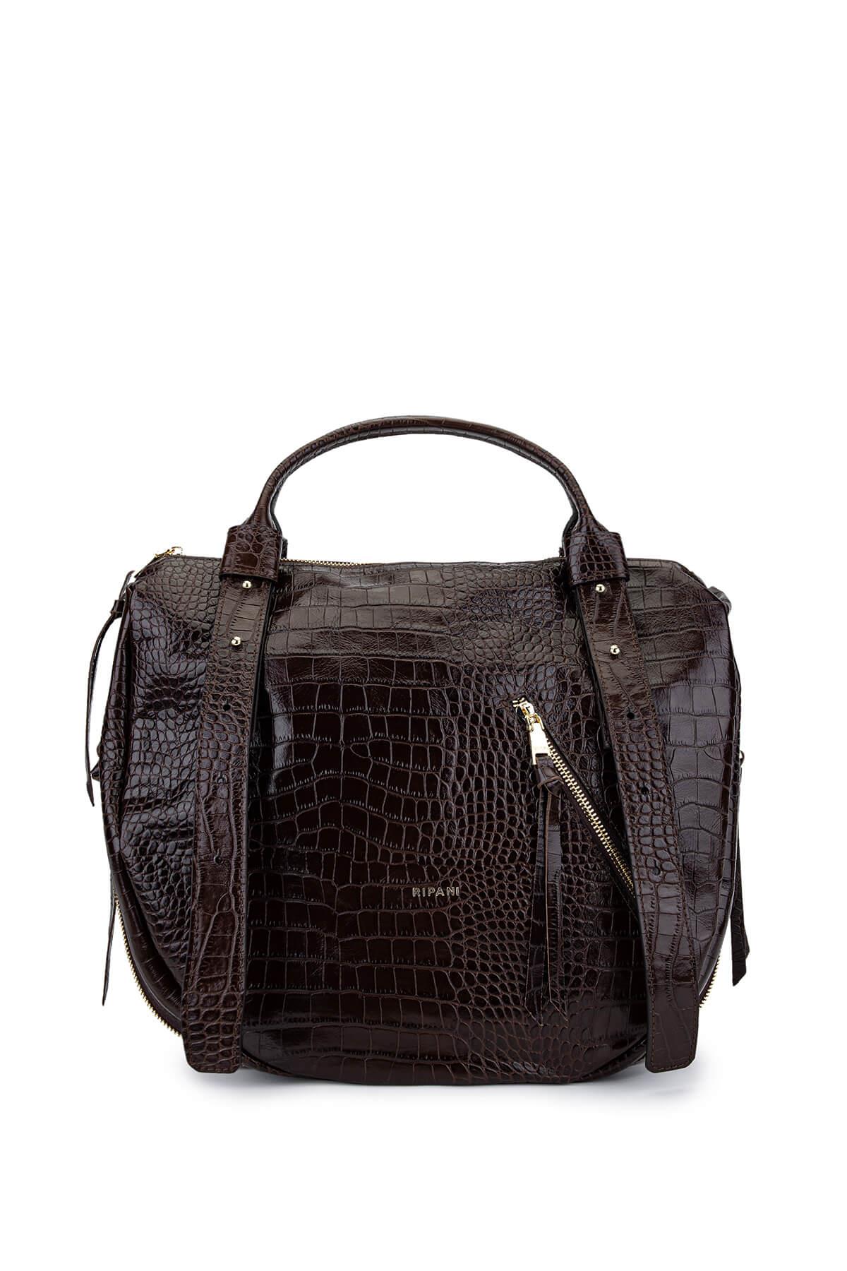 Ripani Kadın Hakiki Deri Kahverengi Omuz Çanta