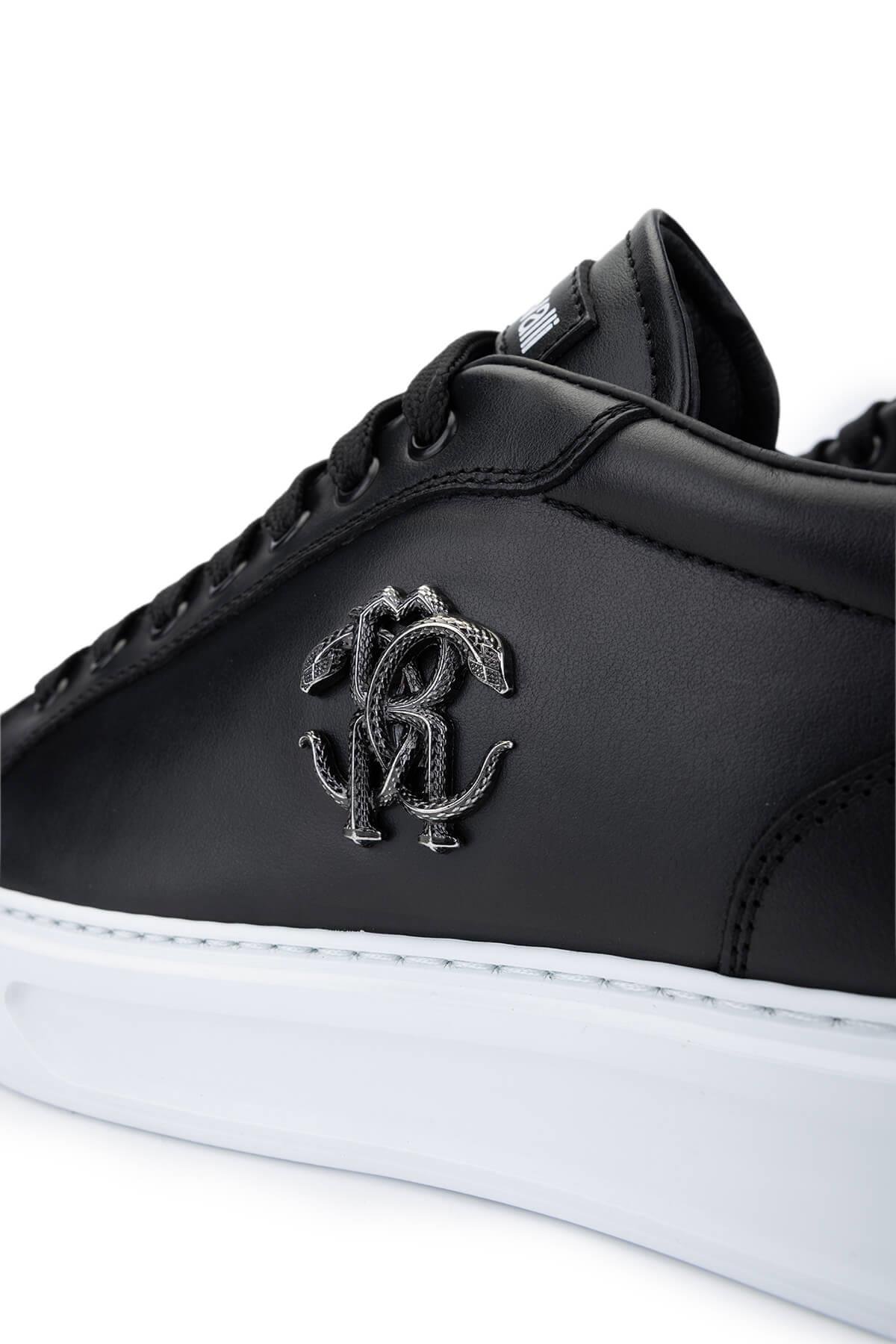 Roberto Cavalli Erkek Hakiki Deri Siyah Sneakers & Spor Ayakkabı