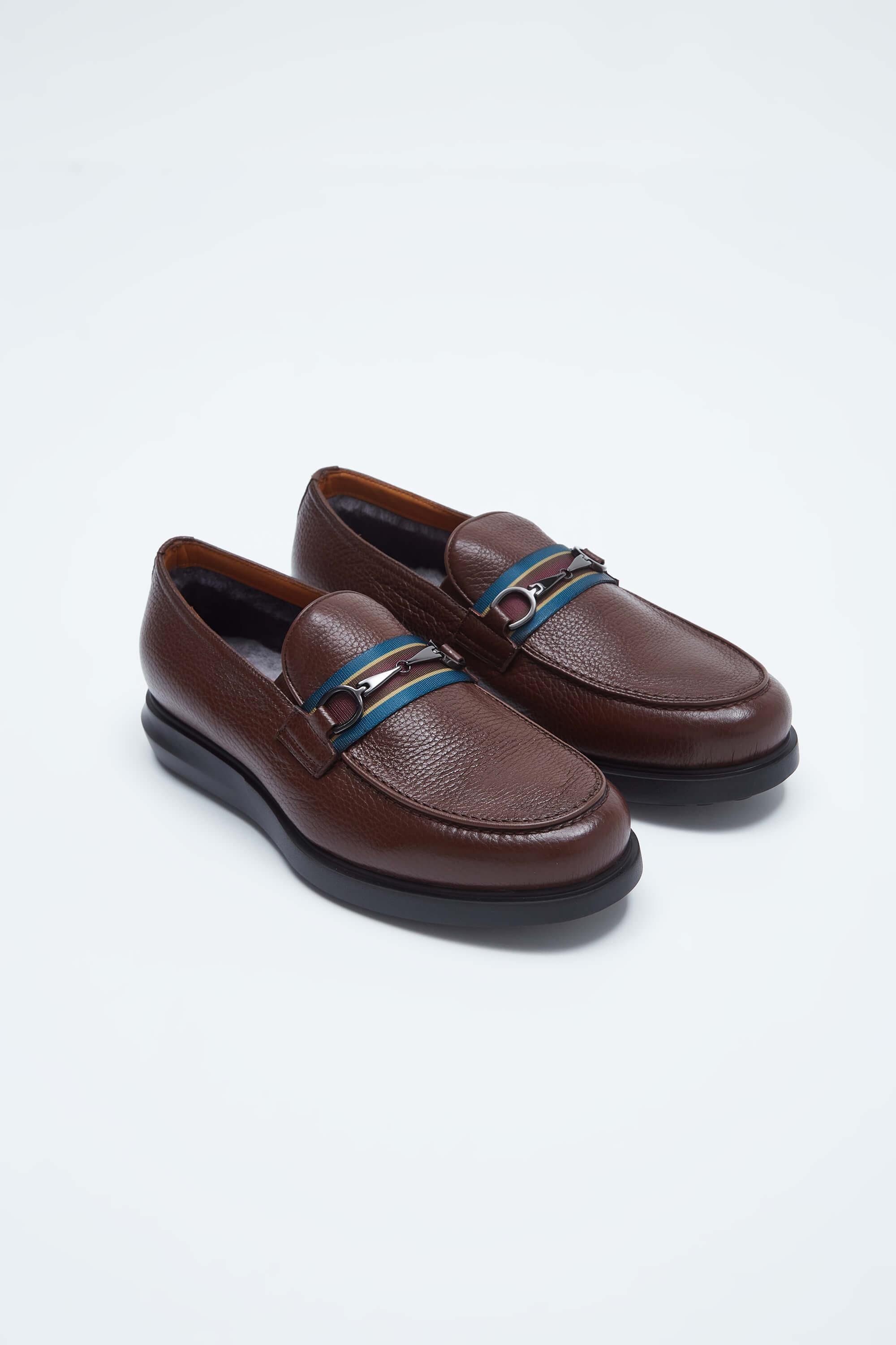 ROSSI Erkek Hakiki Deri Kahve Loafer Ayakkabı