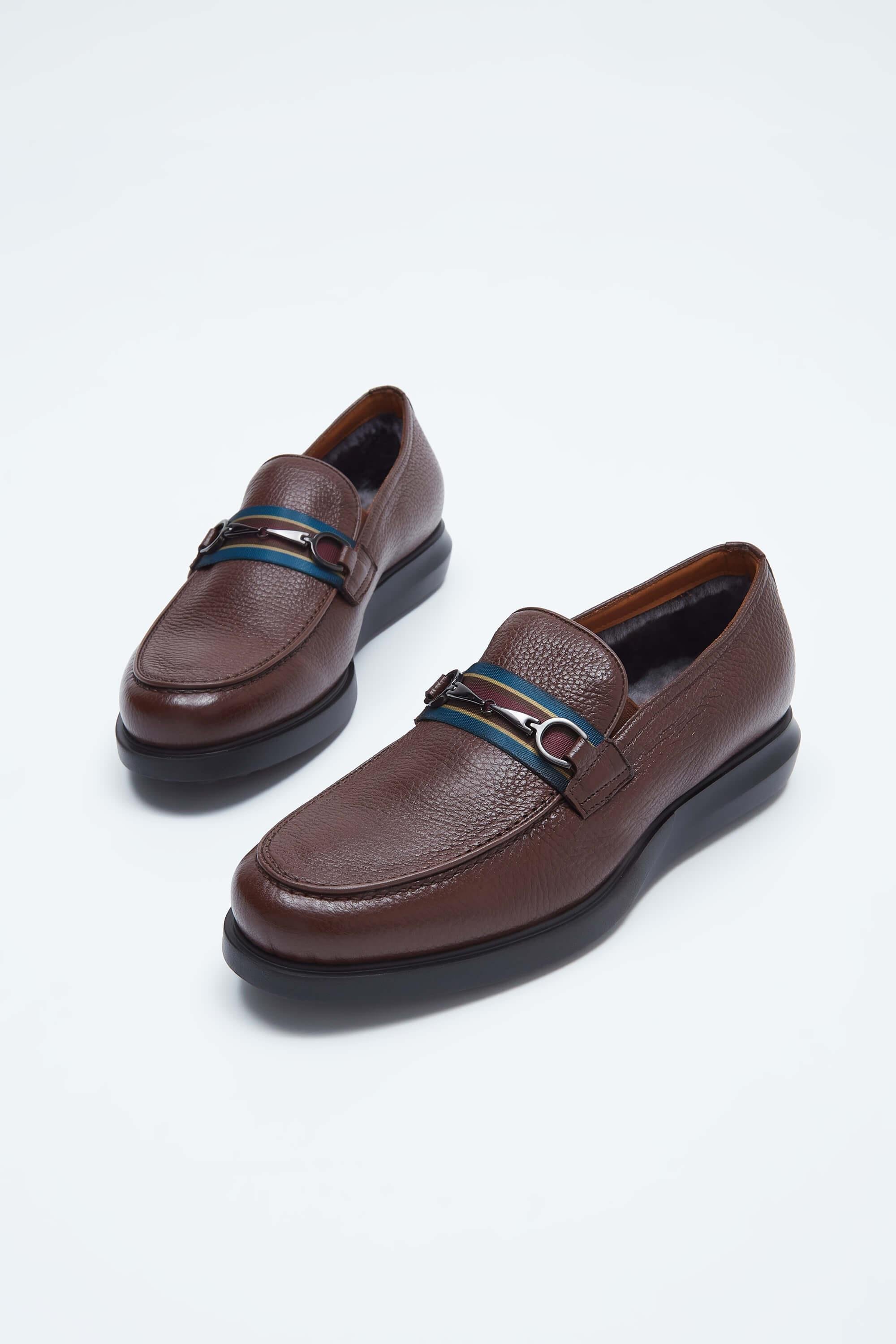 ROSSI Erkek Hakiki Deri Kahve Loafer Ayakkabı