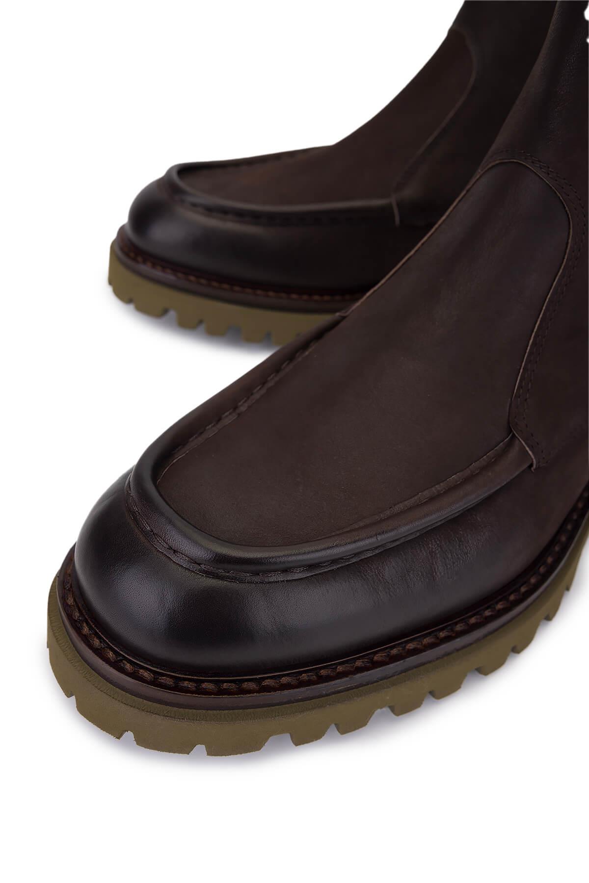 Rossi Erkek Hakiki Deri Kahverengi Casual Bot