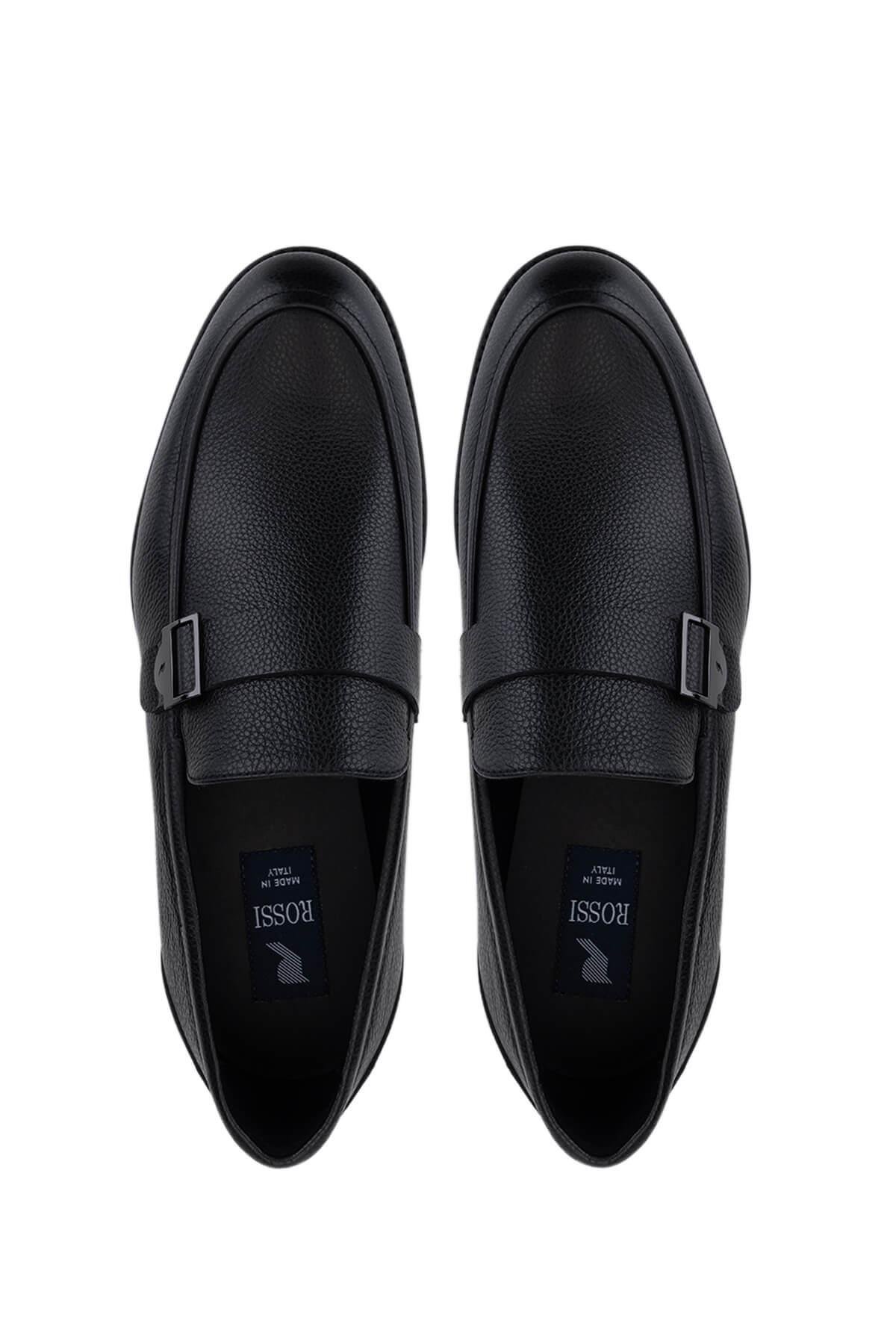 Rossi Erkek Hakiki Deri Siyah Casual Ayakkabı