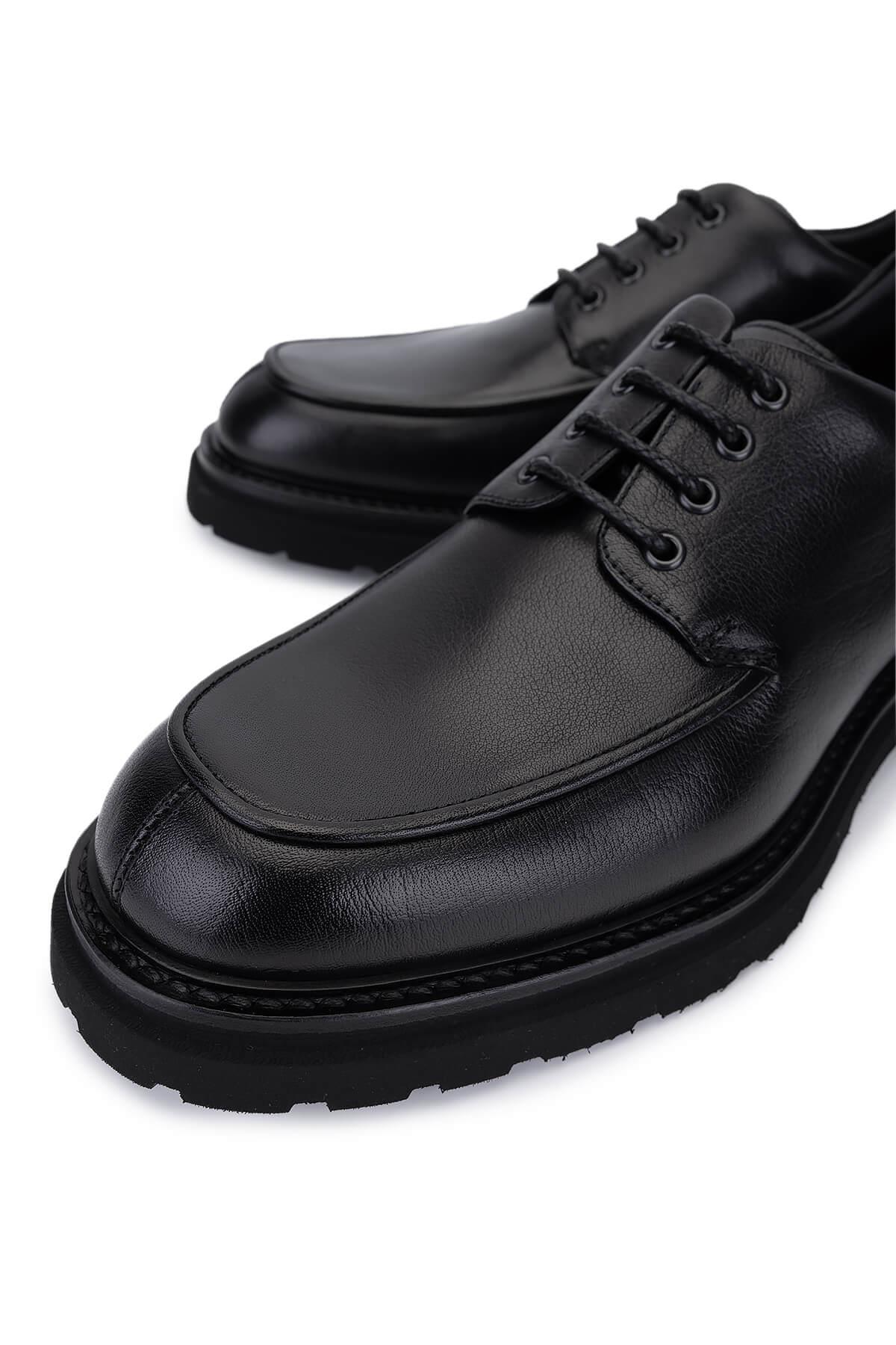 Rossi Erkek Hakiki Deri Siyah Casual Ayakkabı
