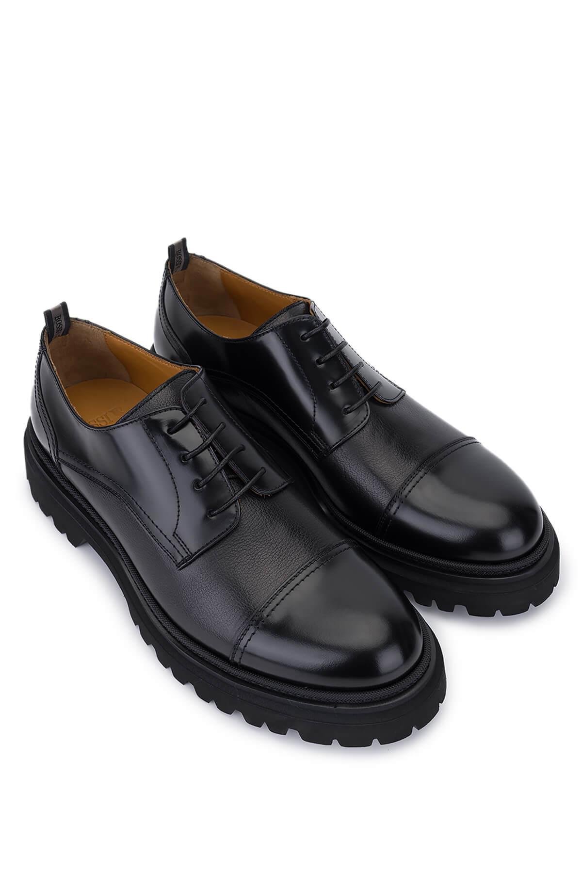 Rossi Erkek Hakiki Deri Siyah Casual Ayakkabı