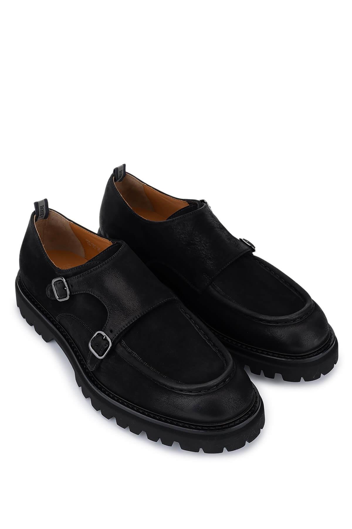 Rossi Erkek Hakiki Deri Siyah Casual Ayakkabı
