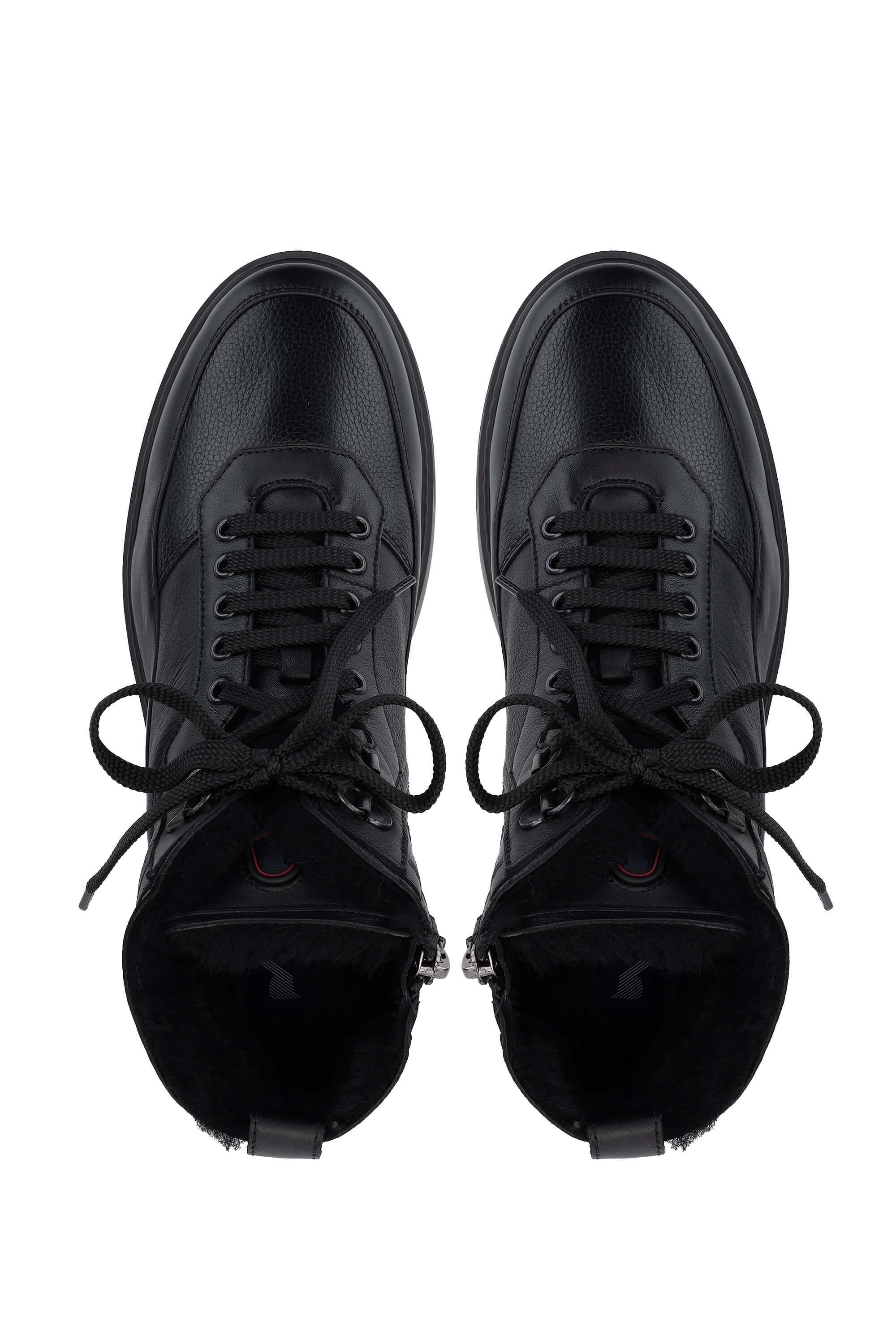 ROSSI Erkek Hakiki Deri Siyah Casual Bot