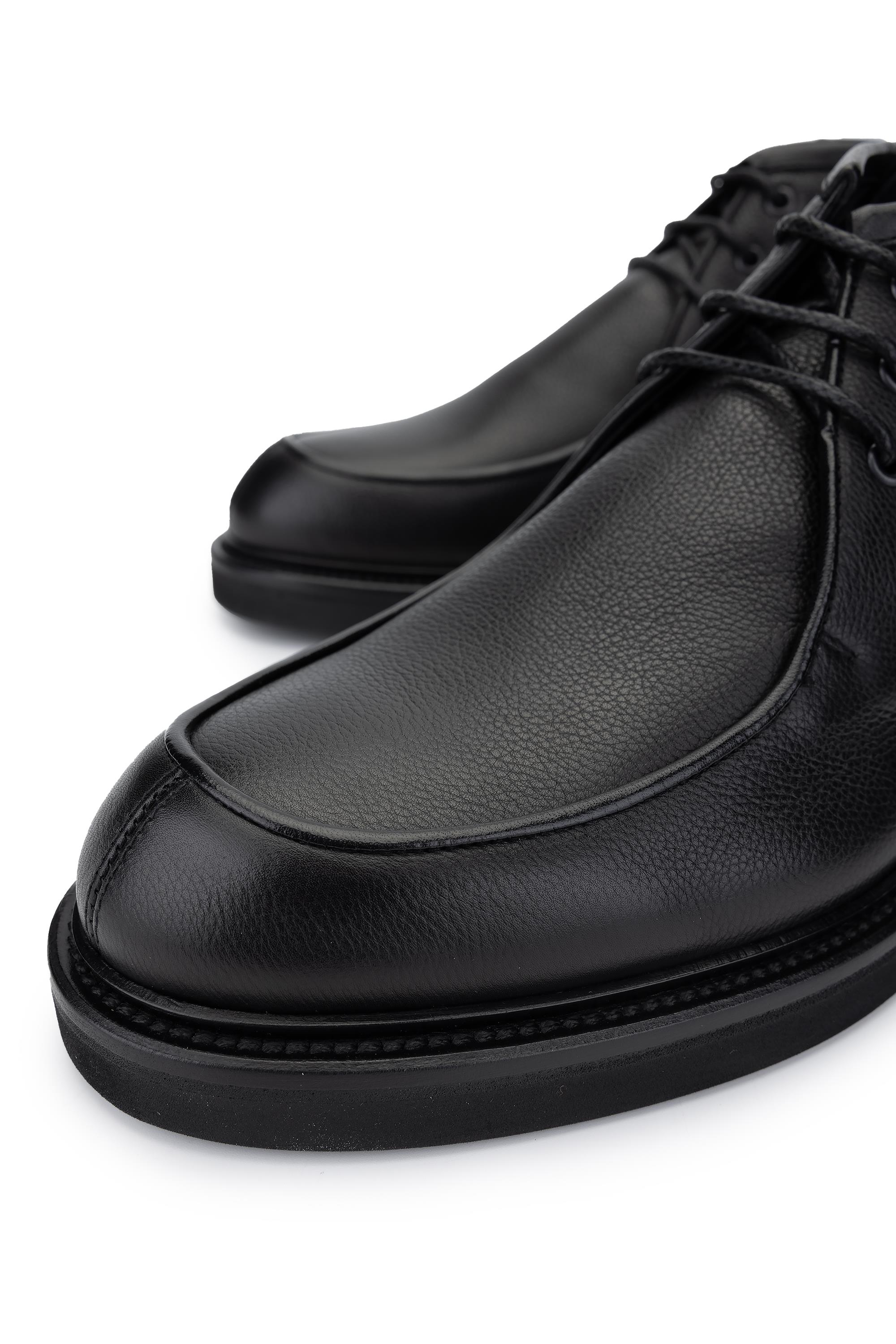 ROSSI Erkek Hakiki Deri Siyah Casual Bot