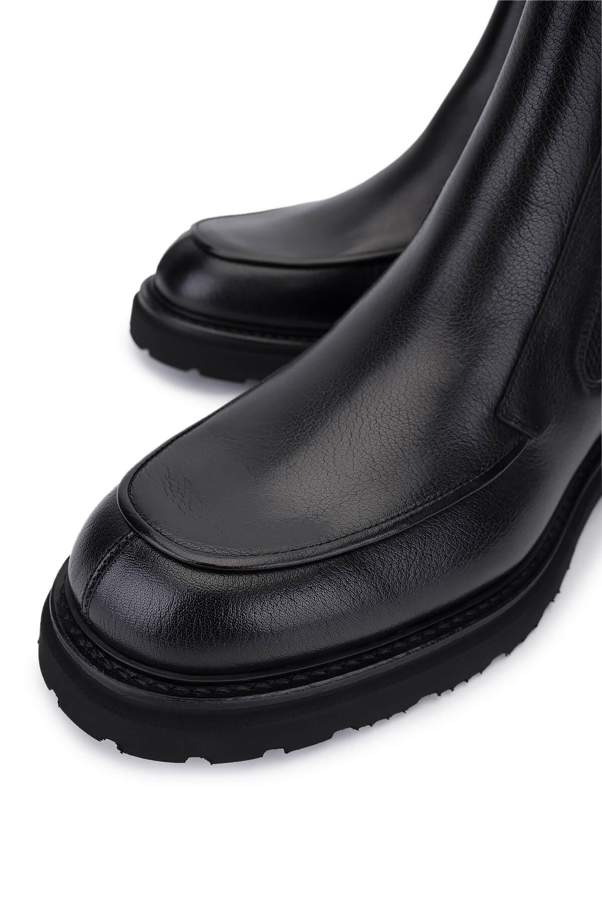 Rossi Erkek Hakiki Deri Siyah Casual Bot