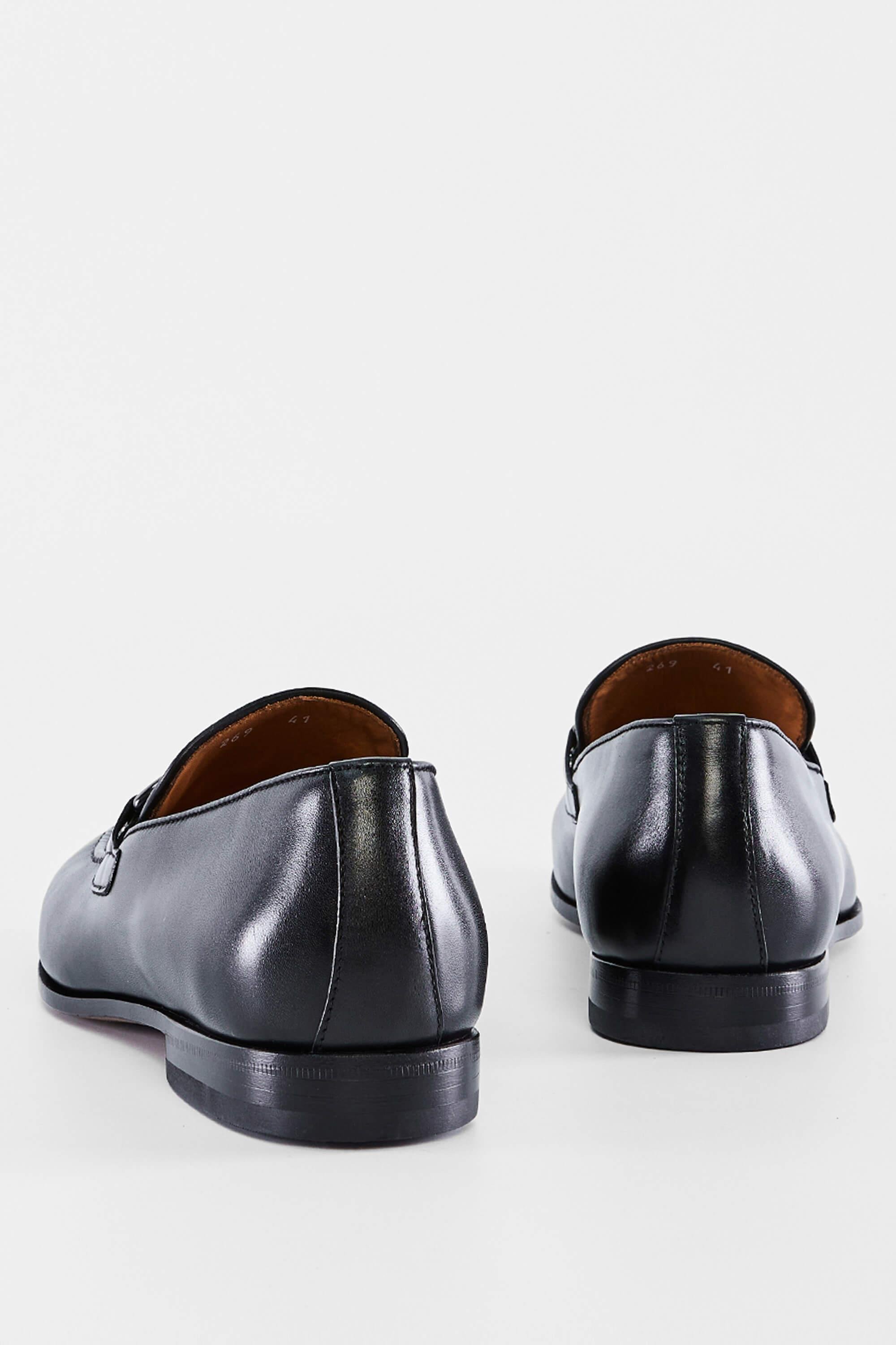 ROSSI Erkek Hakiki Deri Siyah Deri Makosen Ayakkabı