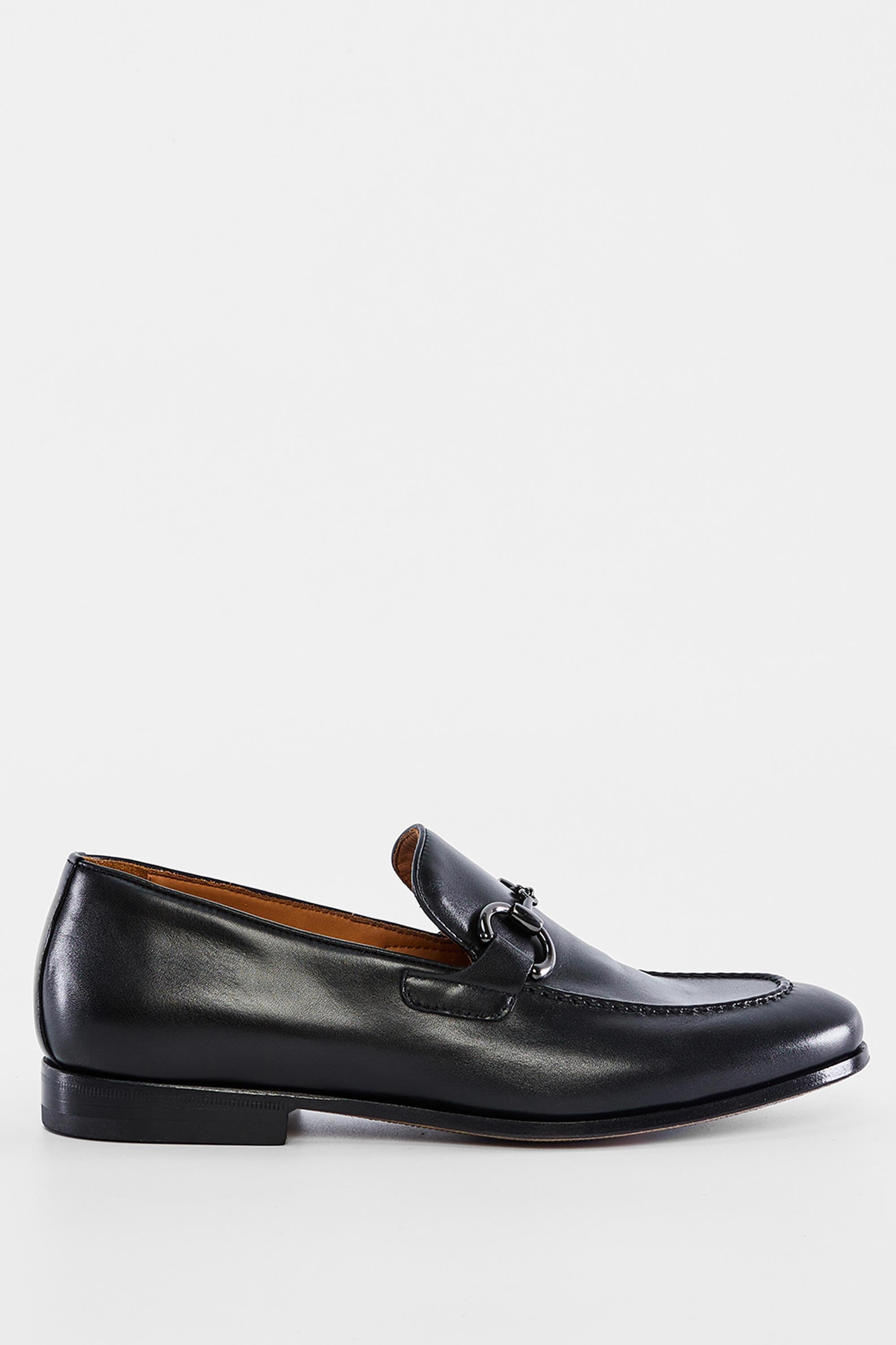 ROSSI Erkek Hakiki Deri Siyah Deri Makosen Ayakkabı