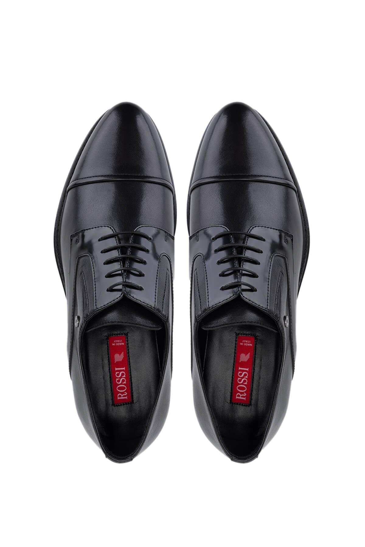 Rossi Erkek Hakiki Deri Siyah Klasik Ayakkabı