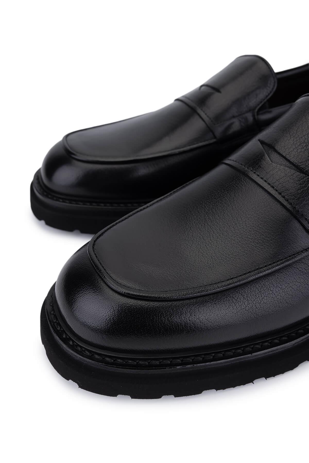 Rossi Erkek Hakiki Deri Siyah Loafer Ayakkabı