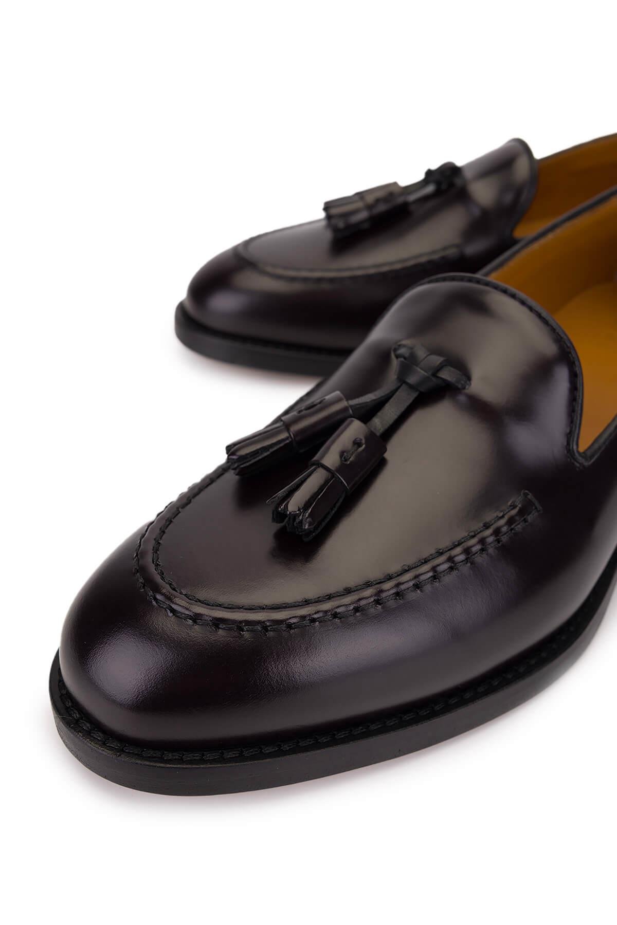 Rossi Kadın Hakiki Deri Bordo Loafer Ayakkabı