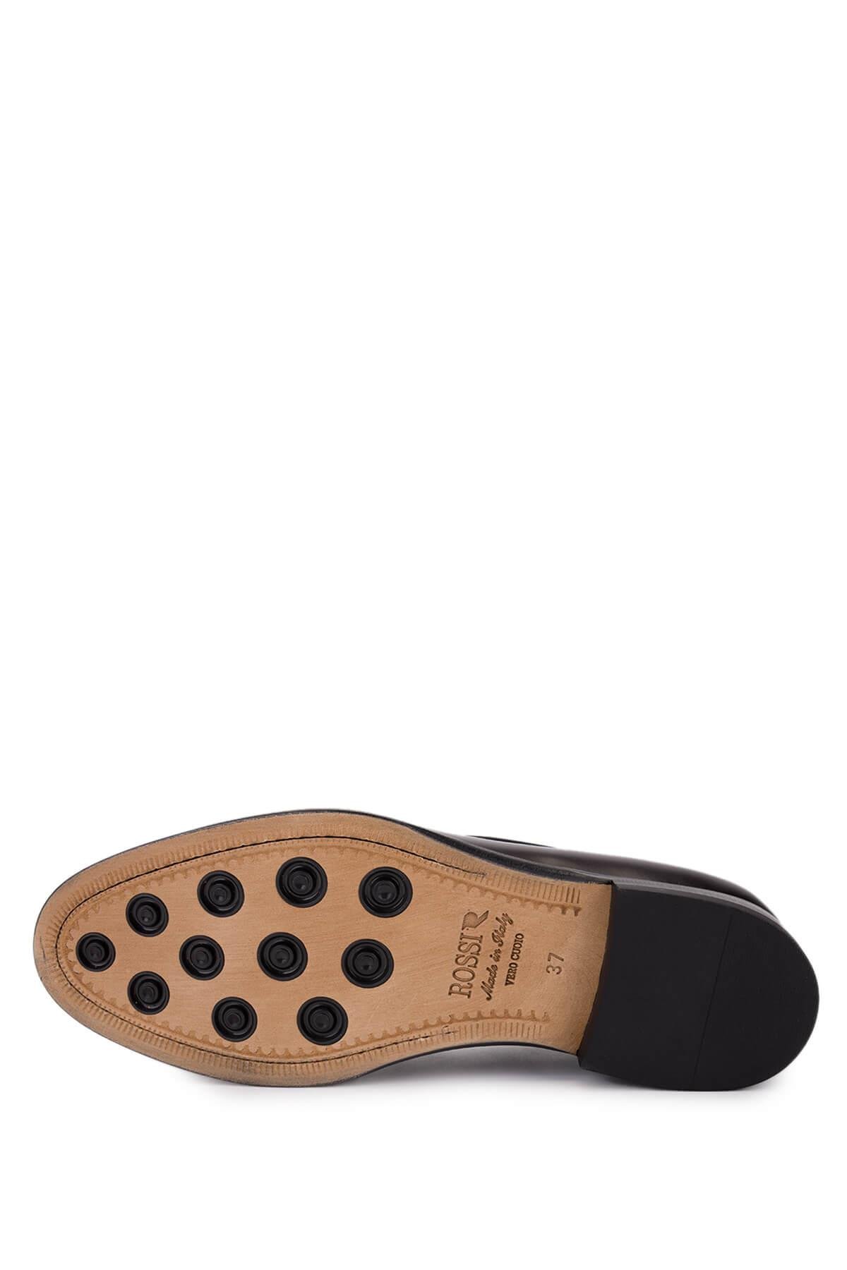 Rossi Kadın Hakiki Deri Bordo Loafer Ayakkabı