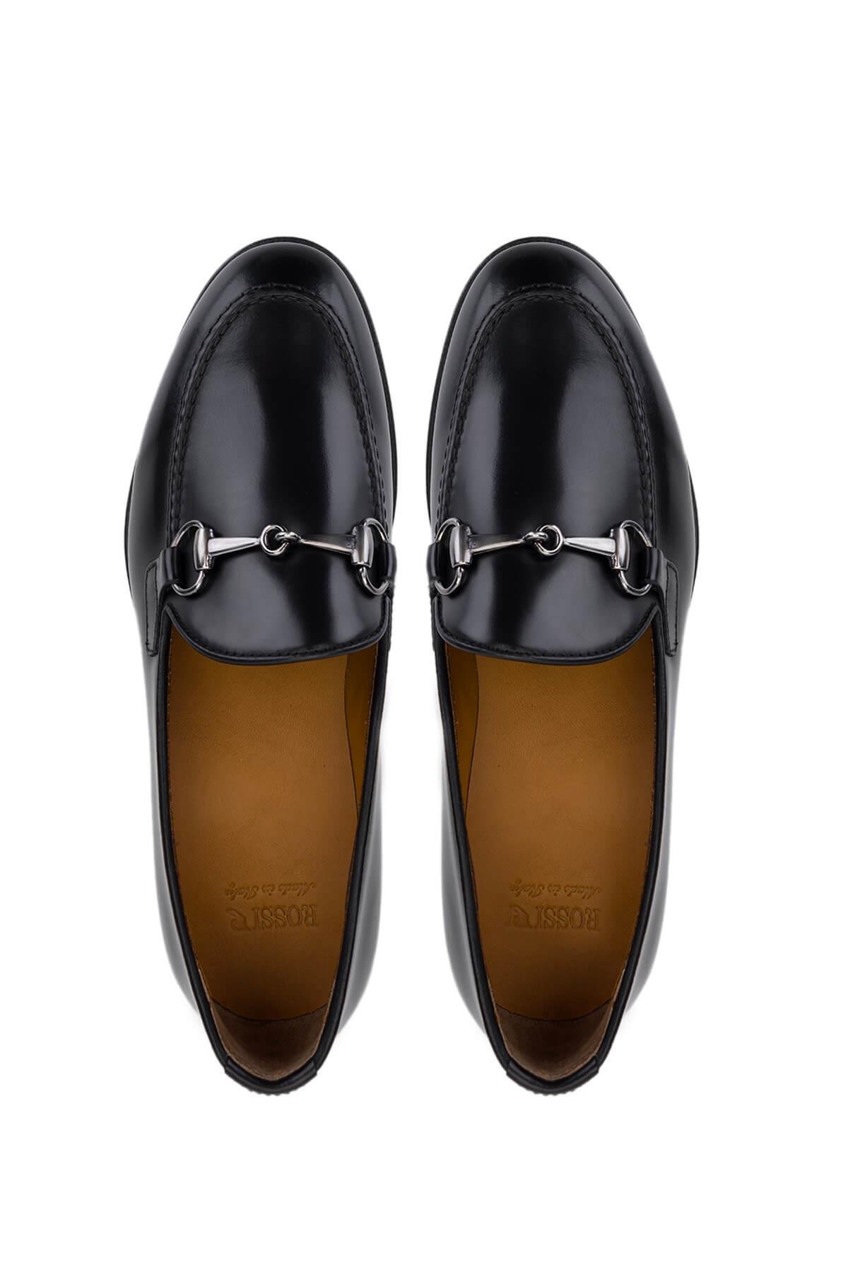 Rossi Kadın Hakiki Deri Siyah Loafer Ayakkabı