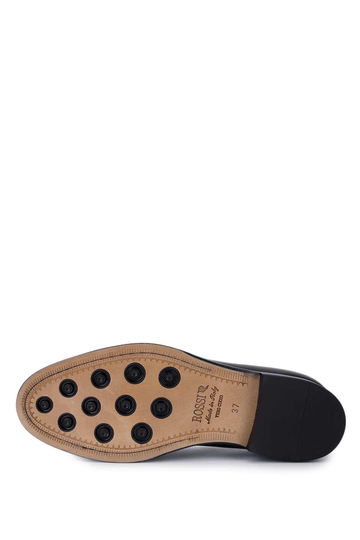 Rossi Kadın Hakiki Deri Siyah Loafer Ayakkabı