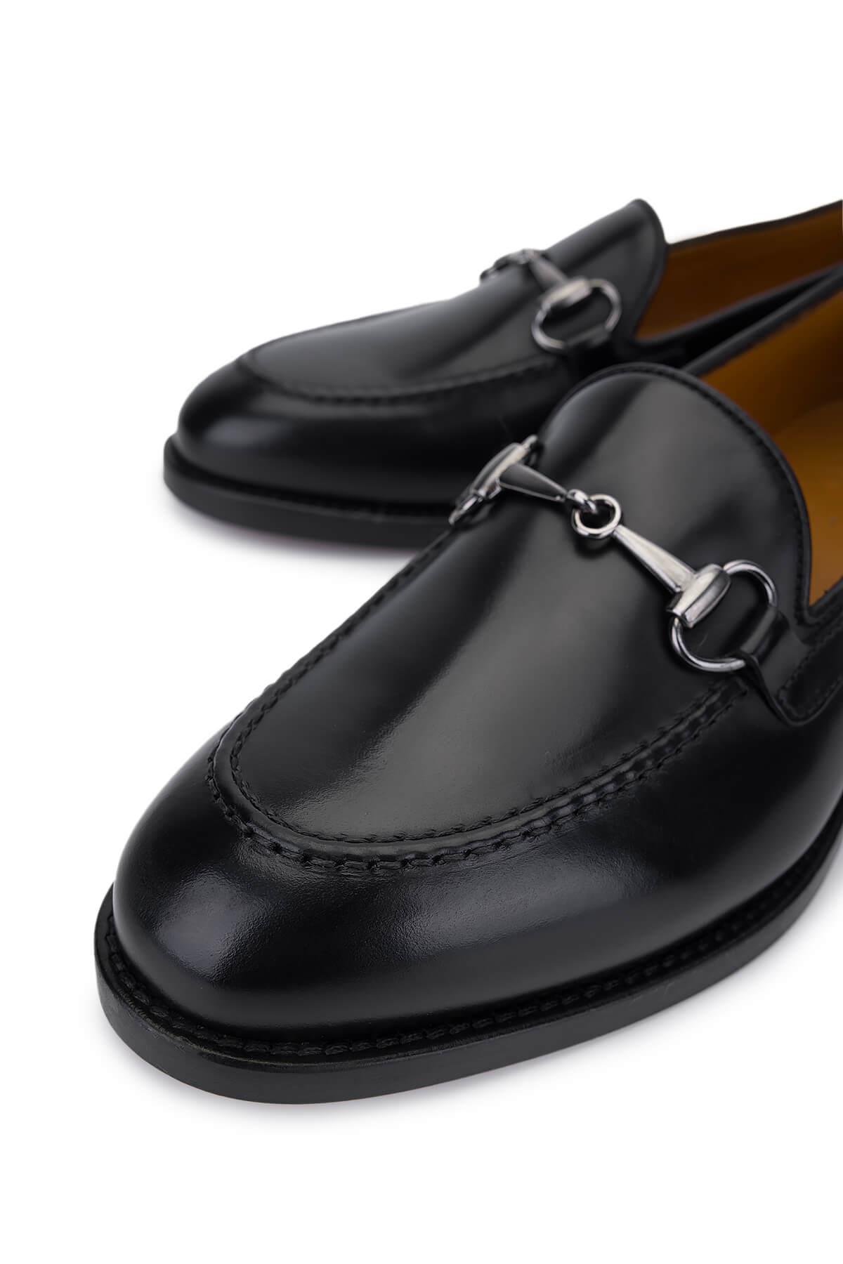 Rossi Kadın Hakiki Deri Siyah Loafer Ayakkabı