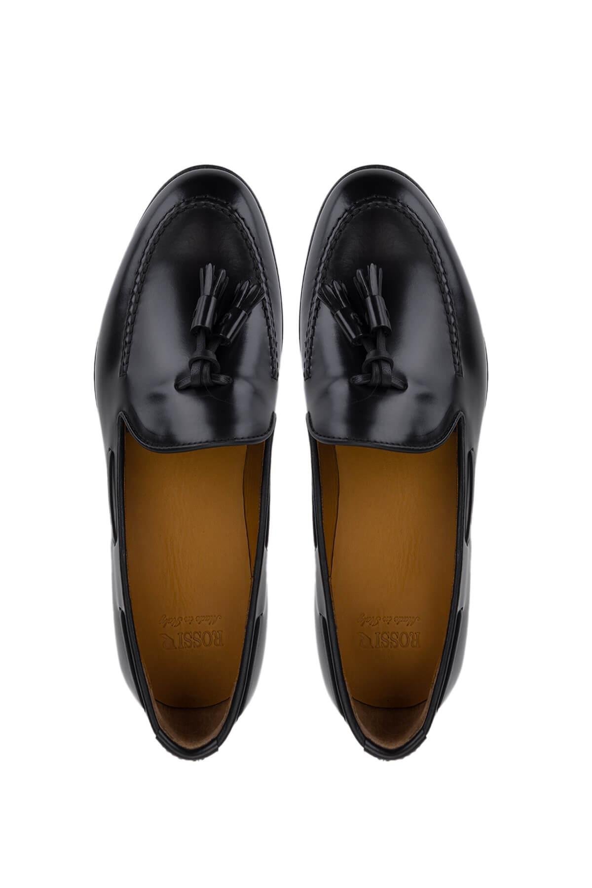 Rossi Kadın Hakiki Deri Siyah Loafer Ayakkabı