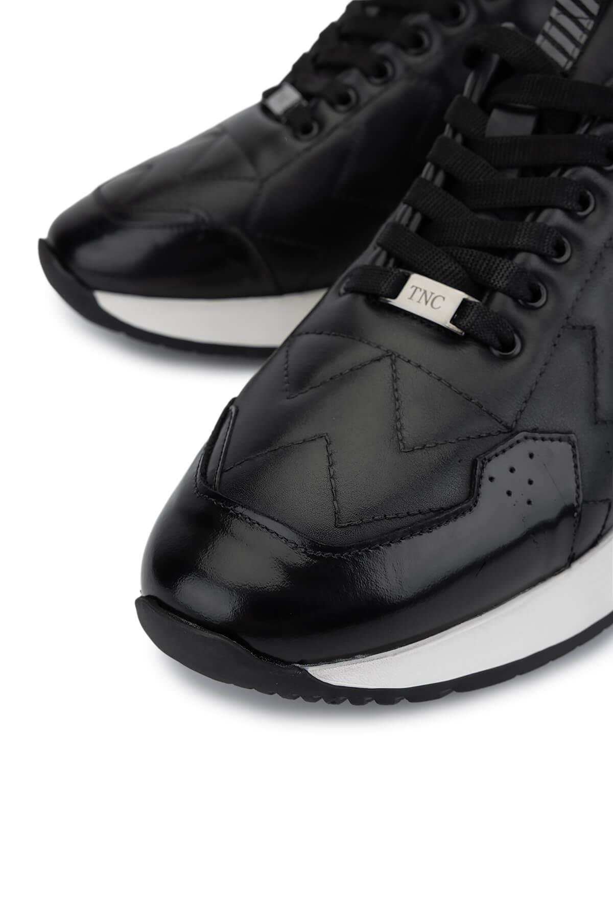 Tamer Tanca Erkek . Siyah Deri Sneakers & Spor Ayakkabı