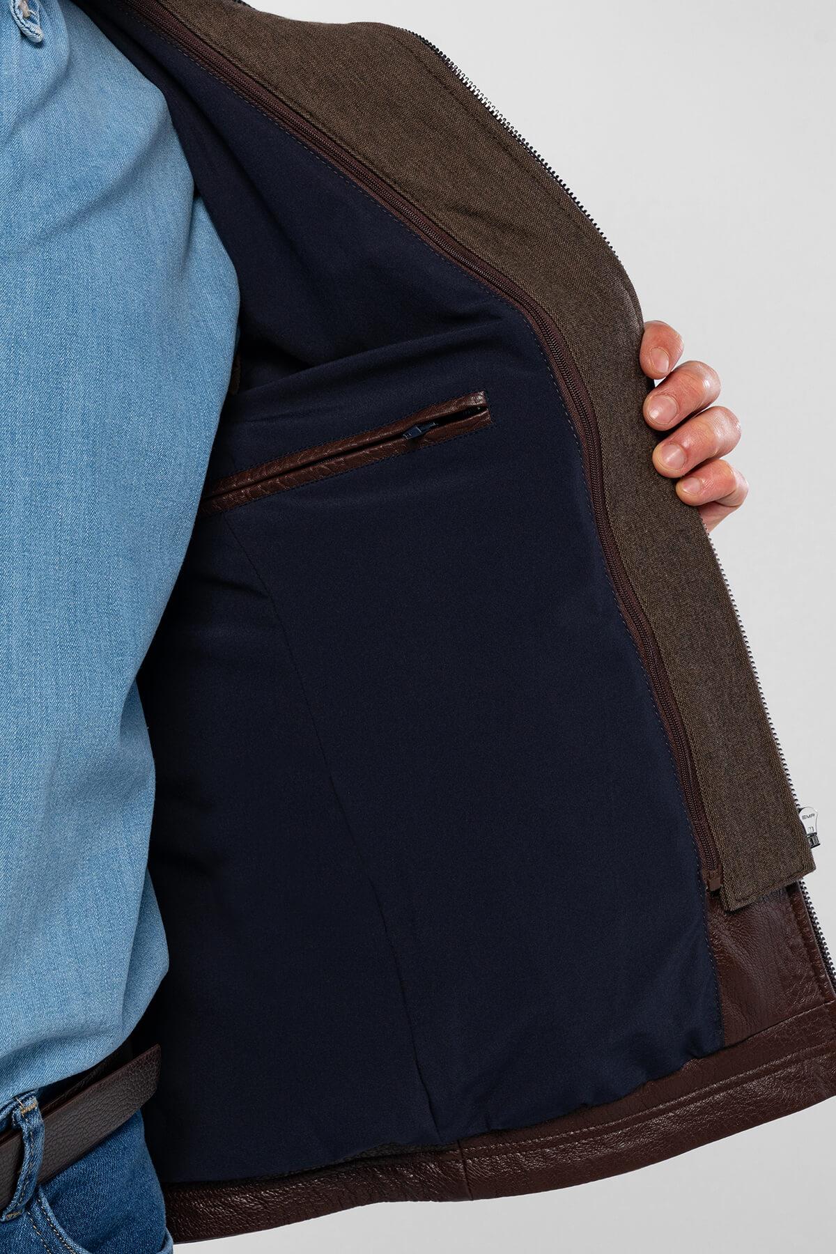 Tamer Tanca Erkek Deri & Tekstil Fındık Deri Mont