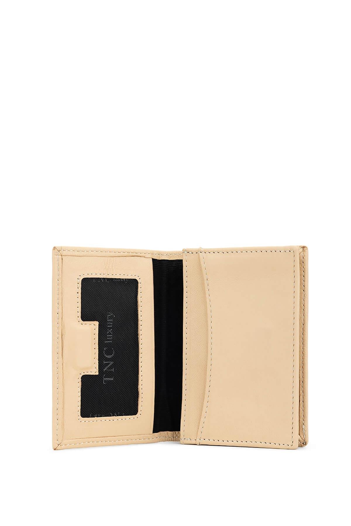 Tamer Tanca Erkek Hakiki Deri Bej Kartlık