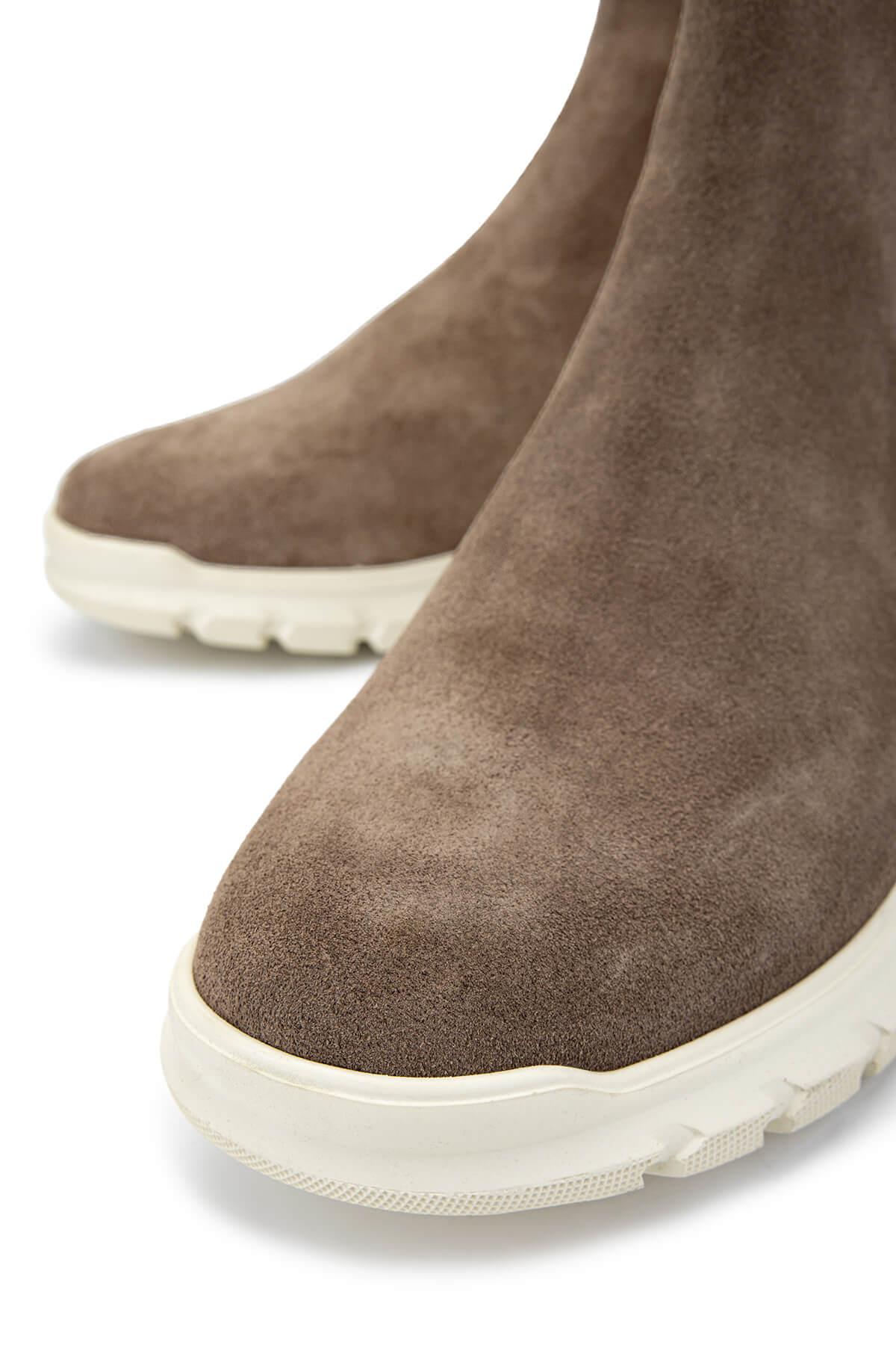 Tamer Tanca Erkek Hakiki Deri Bej Süet Casual Bot