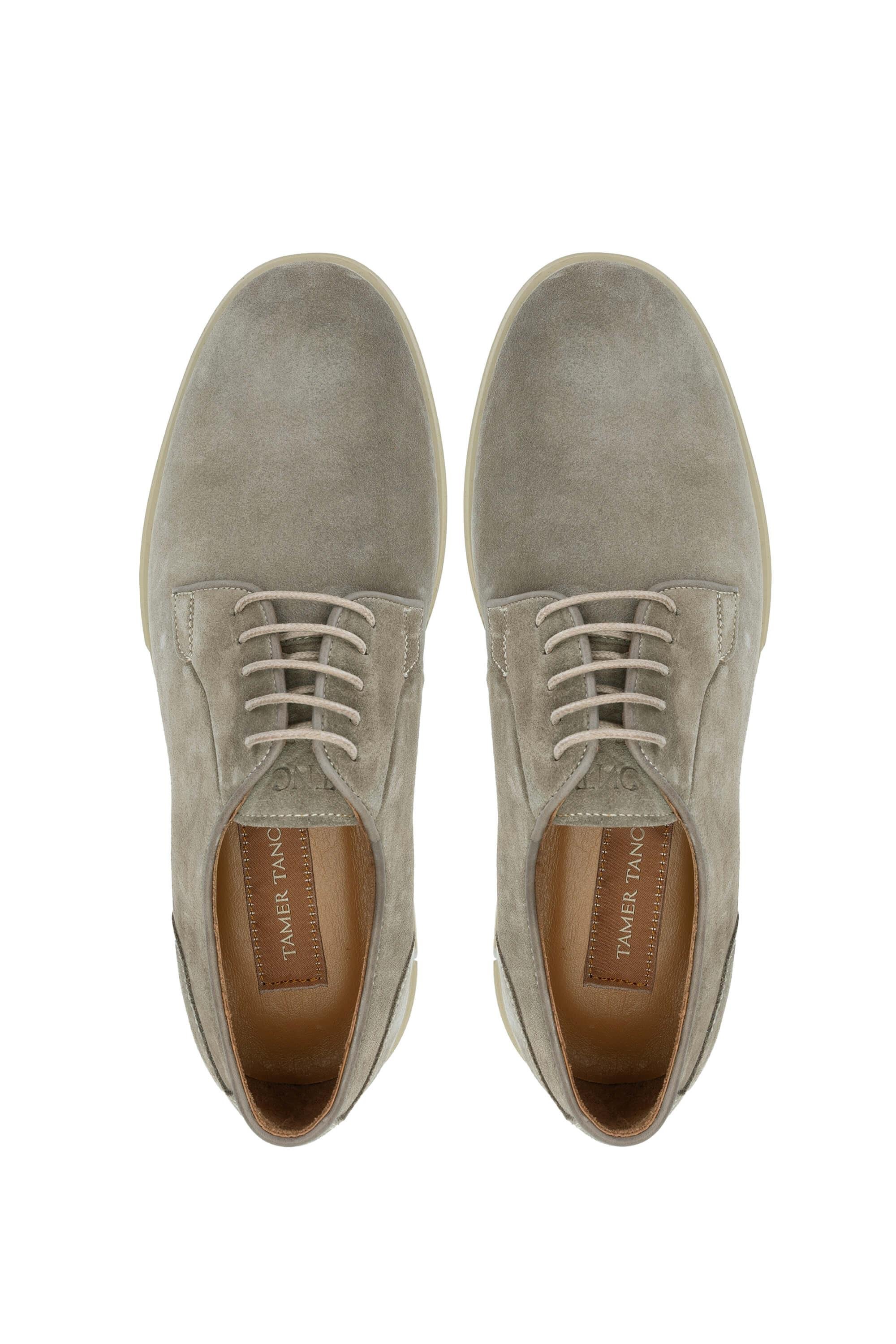 Tamer Tanca Erkek Hakiki Deri Bej Süet Casual Ayakkabı
