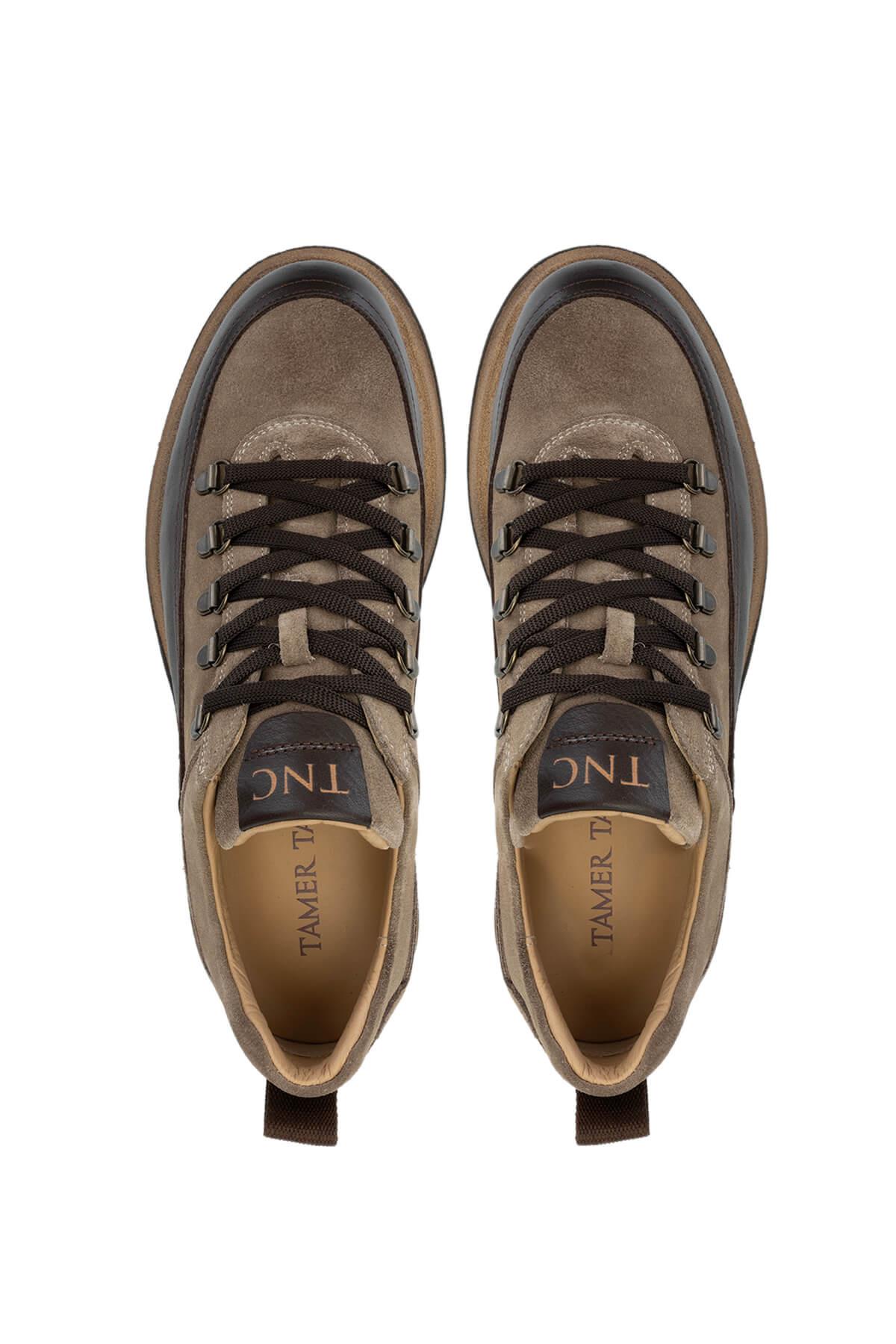 Tamer Tanca Erkek Hakiki Deri Bej Süet Sneakers & Spor Ayakkabı