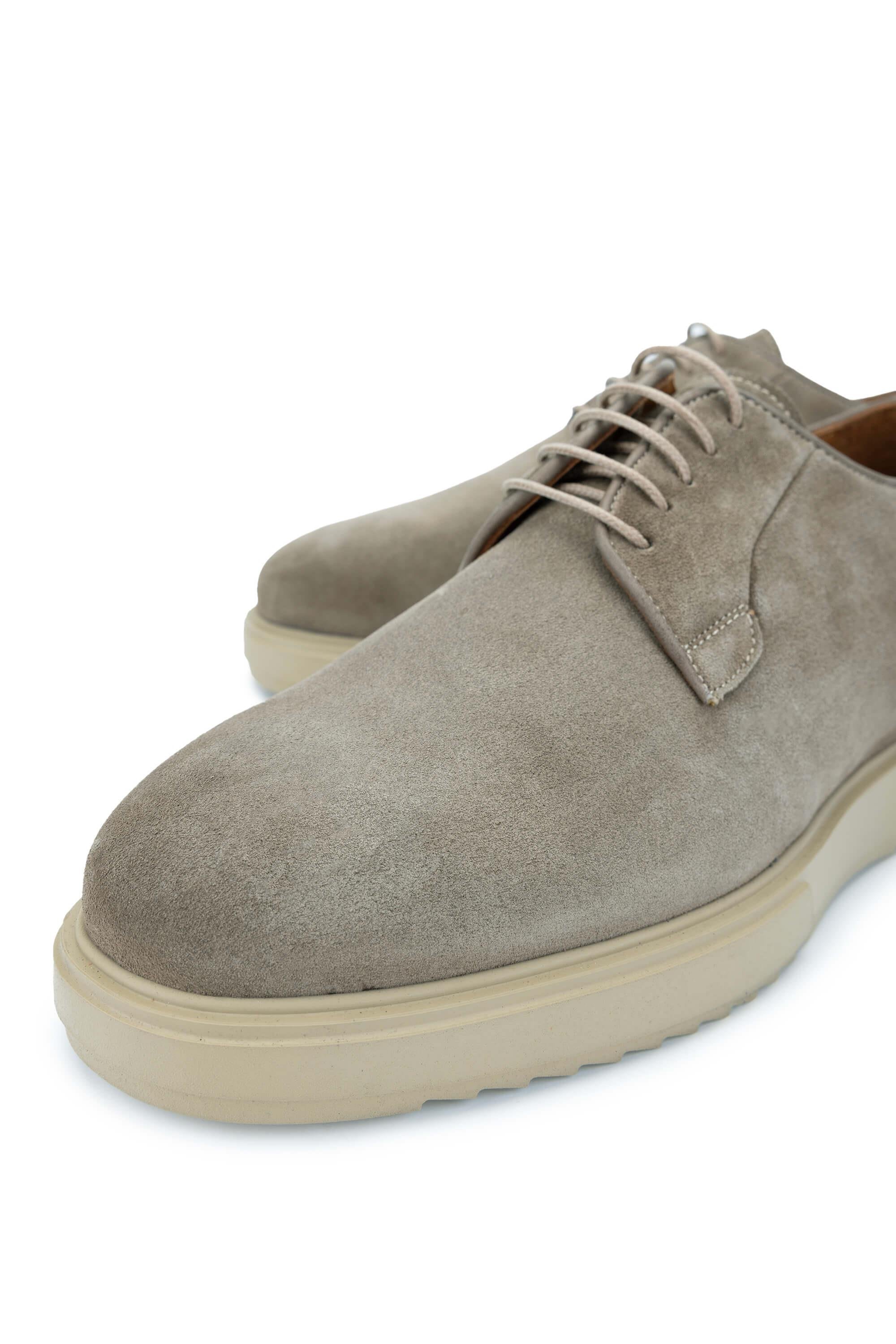 Tamer Tanca Erkek Hakiki Deri Bej Süet Casual Ayakkabı