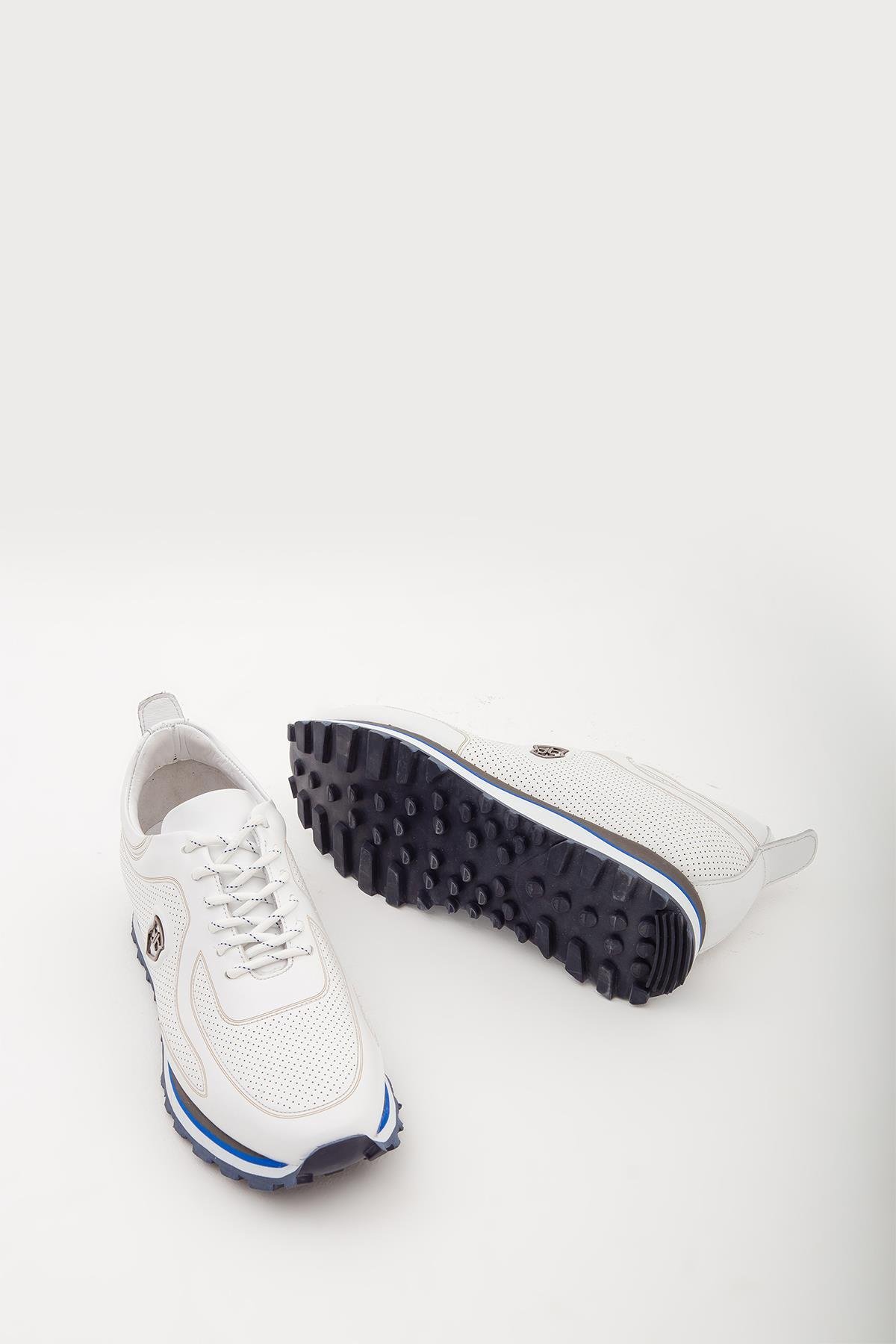 Tamer Tanca Erkek Hakiki Deri Beyaz Casual Ayakkabı