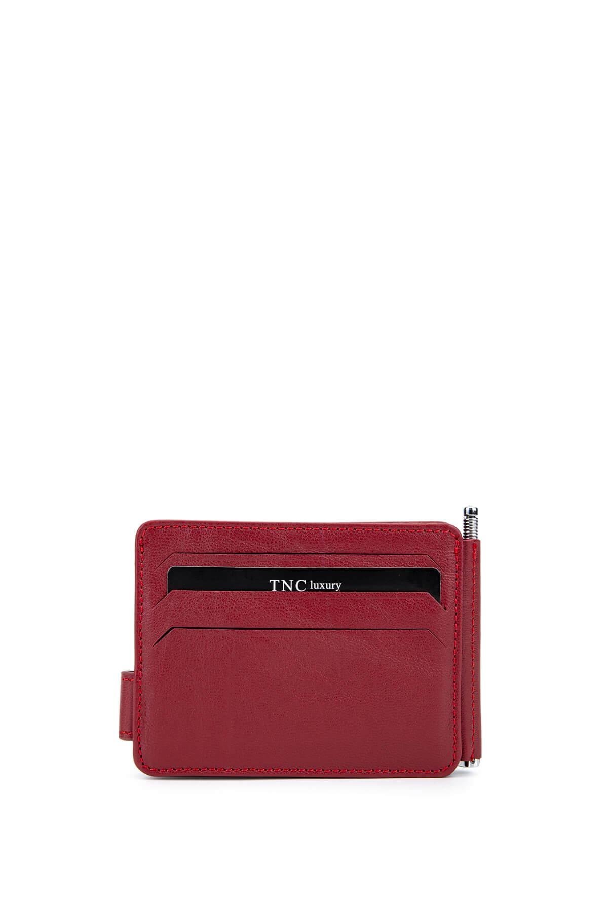 Tamer Tanca Erkek Hakiki Deri Bordo Kartlık