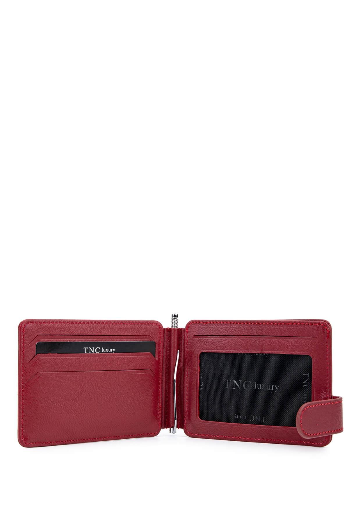 Tamer Tanca Erkek Hakiki Deri Bordo Kartlık