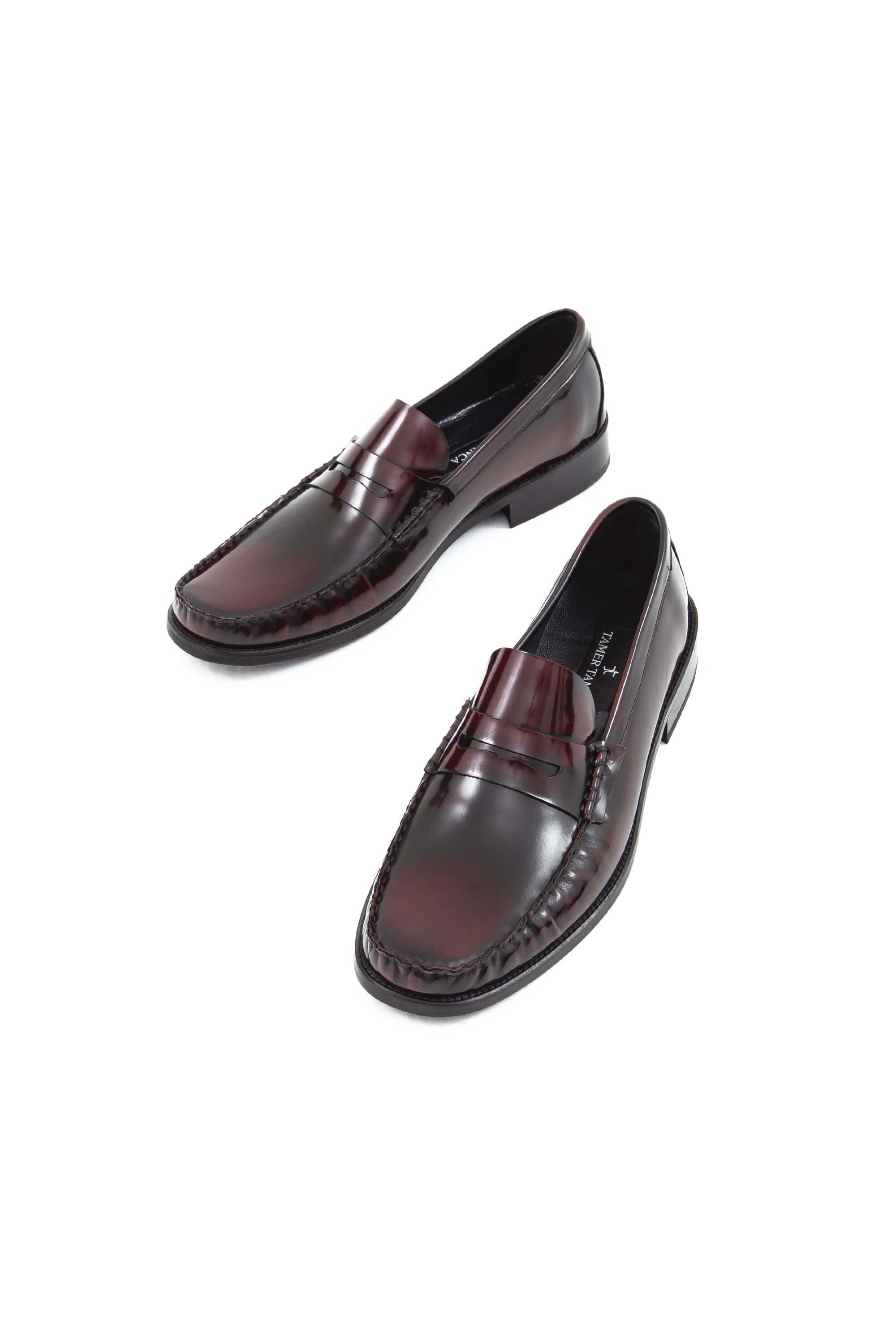 Tamer Tanca Erkek Hakiki Deri Bordo Makosen Ayakkabı