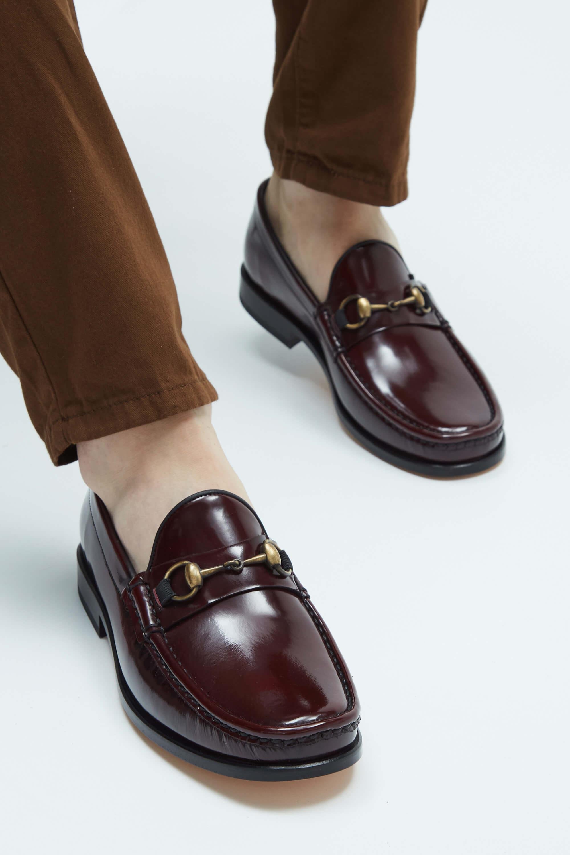 Tamer Tanca Erkek Hakiki Deri Bordo Mokasen & Loafer Ayakkabı