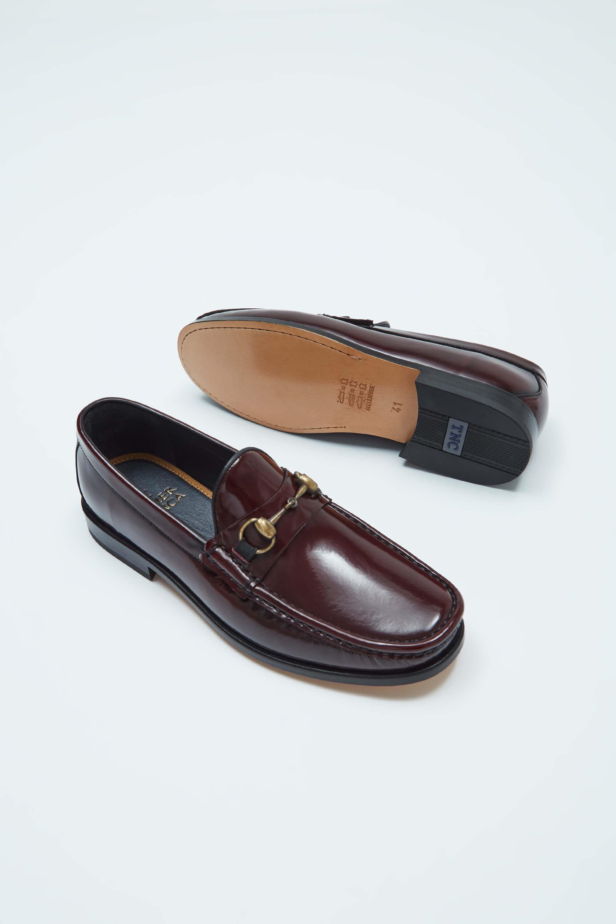 Tamer Tanca Erkek Hakiki Deri Bordo Mokasen & Loafer Ayakkabı