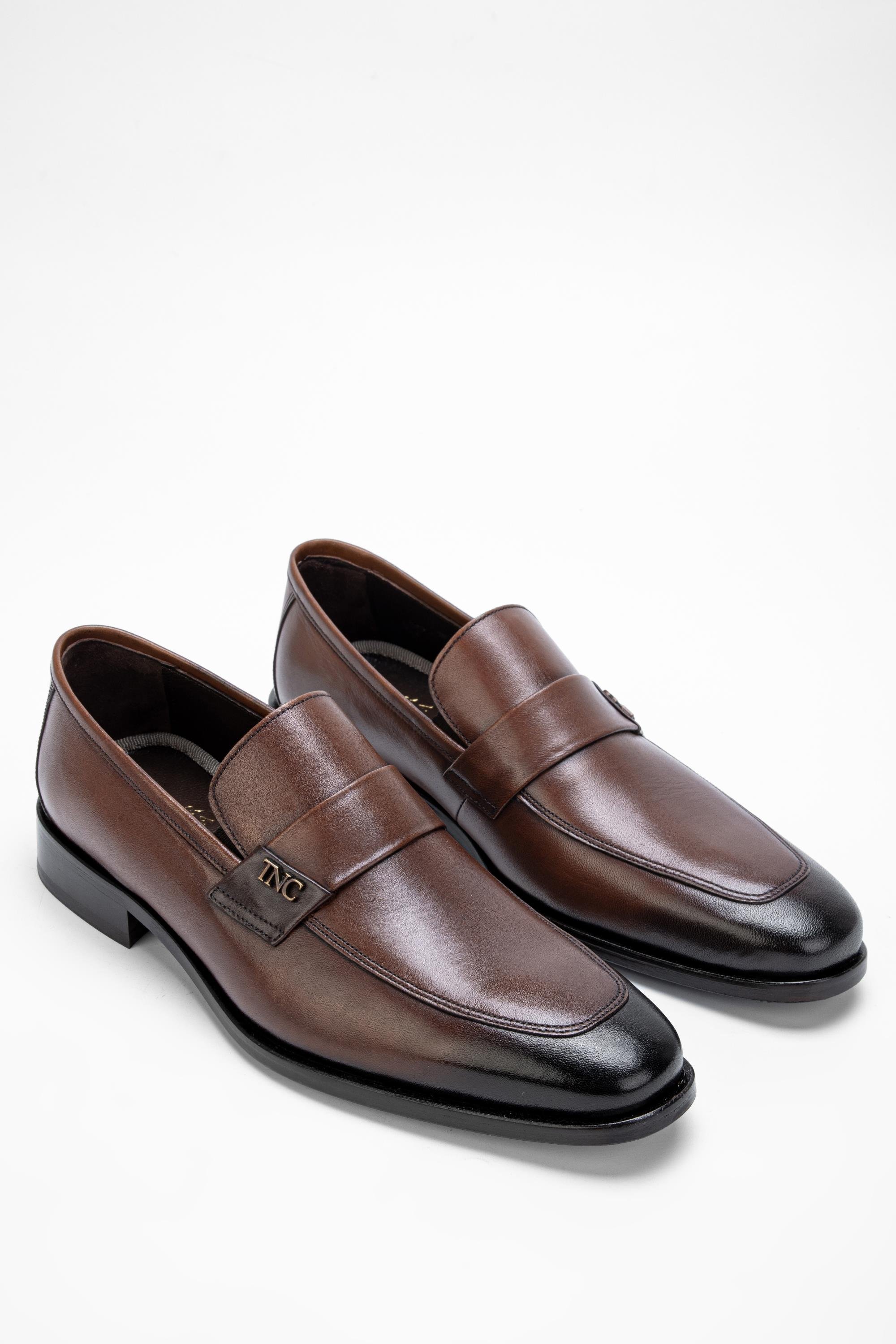 Tamer Tanca Erkek Hakiki Deri Kahverengi Makosen Ayakkabı